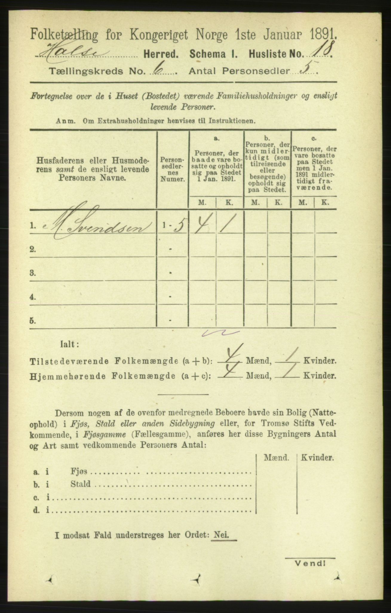 RA, 1891 census for 1571 Halsa, 1891, p. 1468