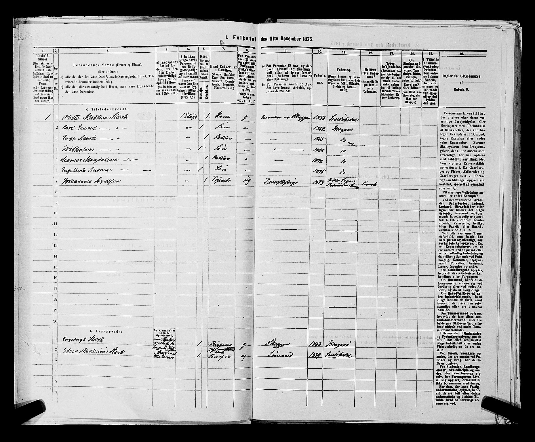 SAKO, 1875 census for 0801P Kragerø, 1875, p. 1060