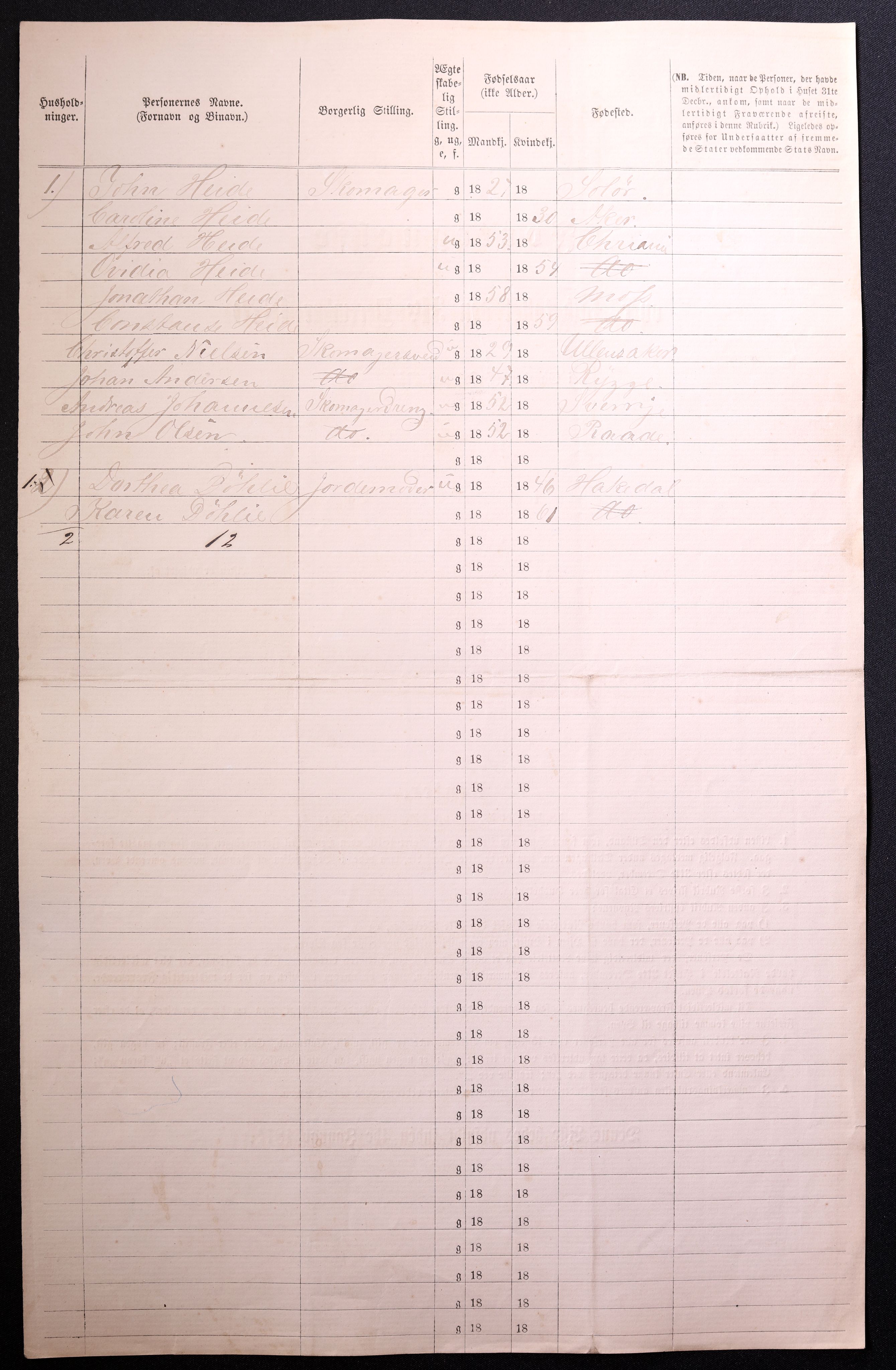 RA, 1870 census for 0104 Moss, 1870, p. 428