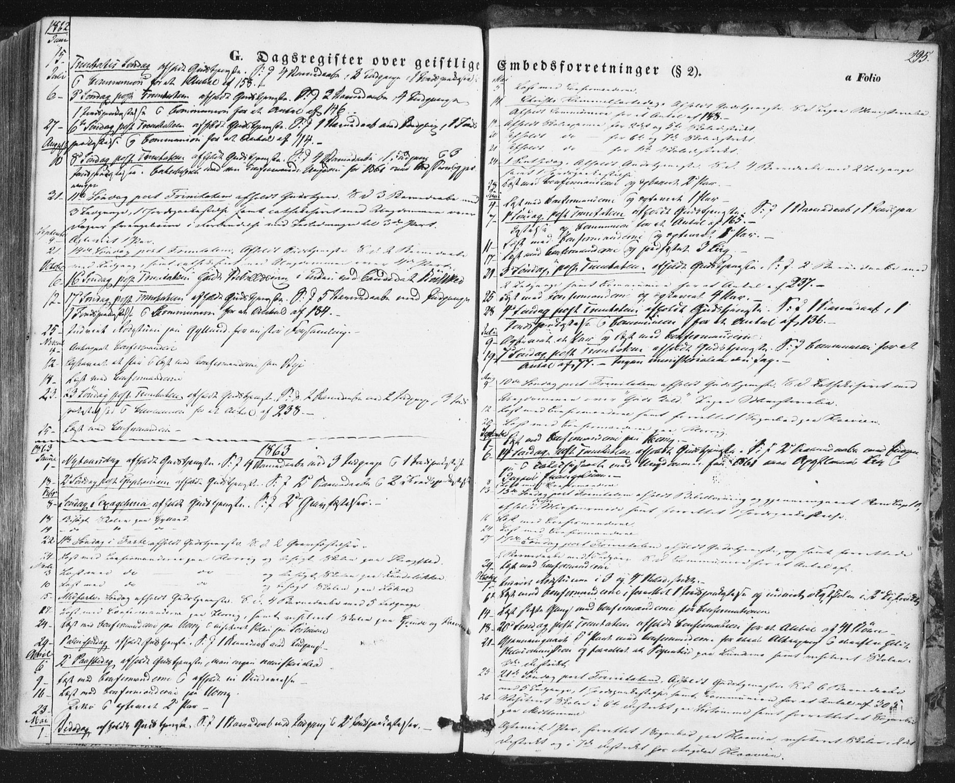 Ministerialprotokoller, klokkerbøker og fødselsregistre - Sør-Trøndelag, SAT/A-1456/692/L1103: Parish register (official) no. 692A03, 1849-1870, p. 295