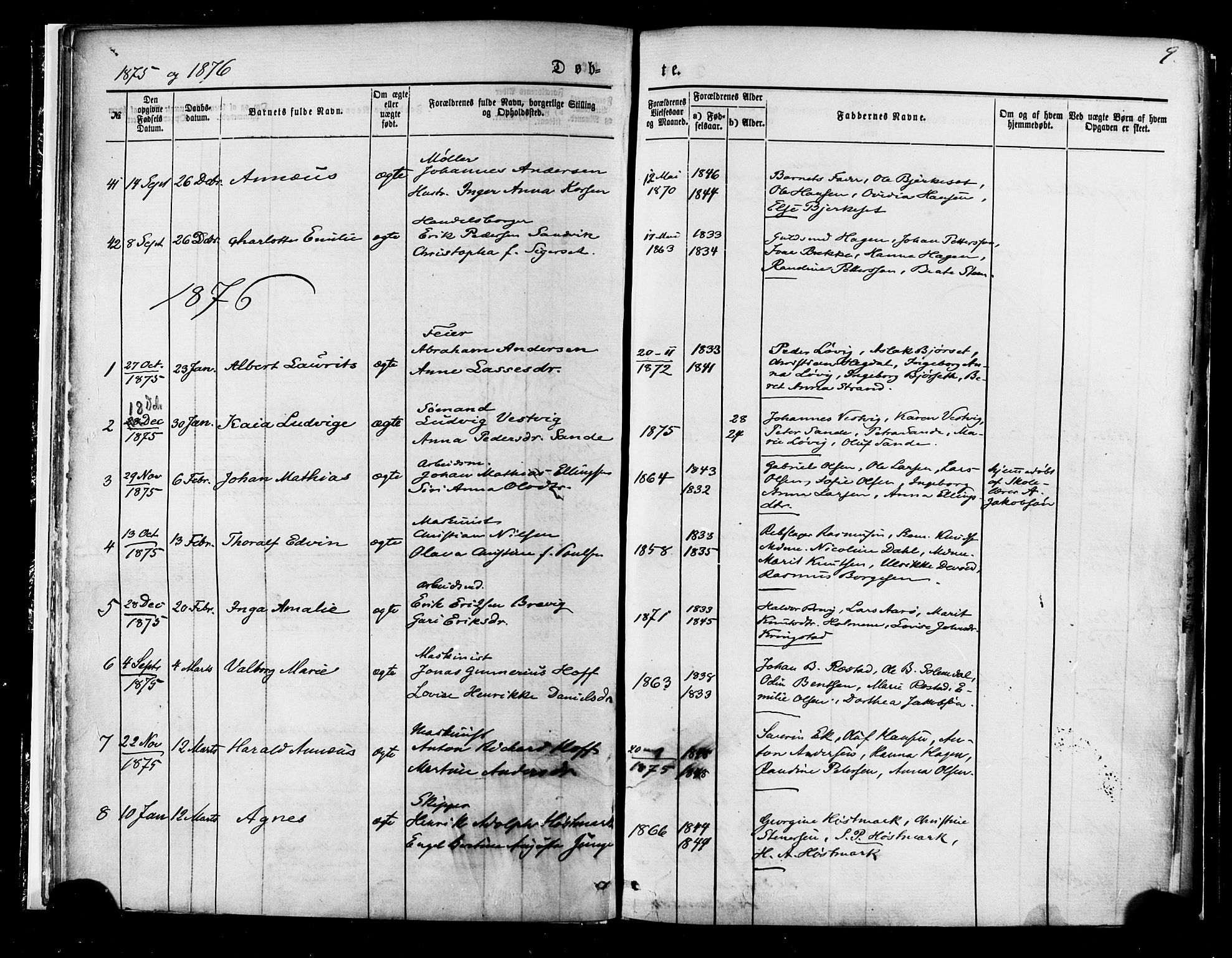 Ministerialprotokoller, klokkerbøker og fødselsregistre - Møre og Romsdal, AV/SAT-A-1454/558/L0691: Parish register (official) no. 558A05, 1873-1886, p. 9