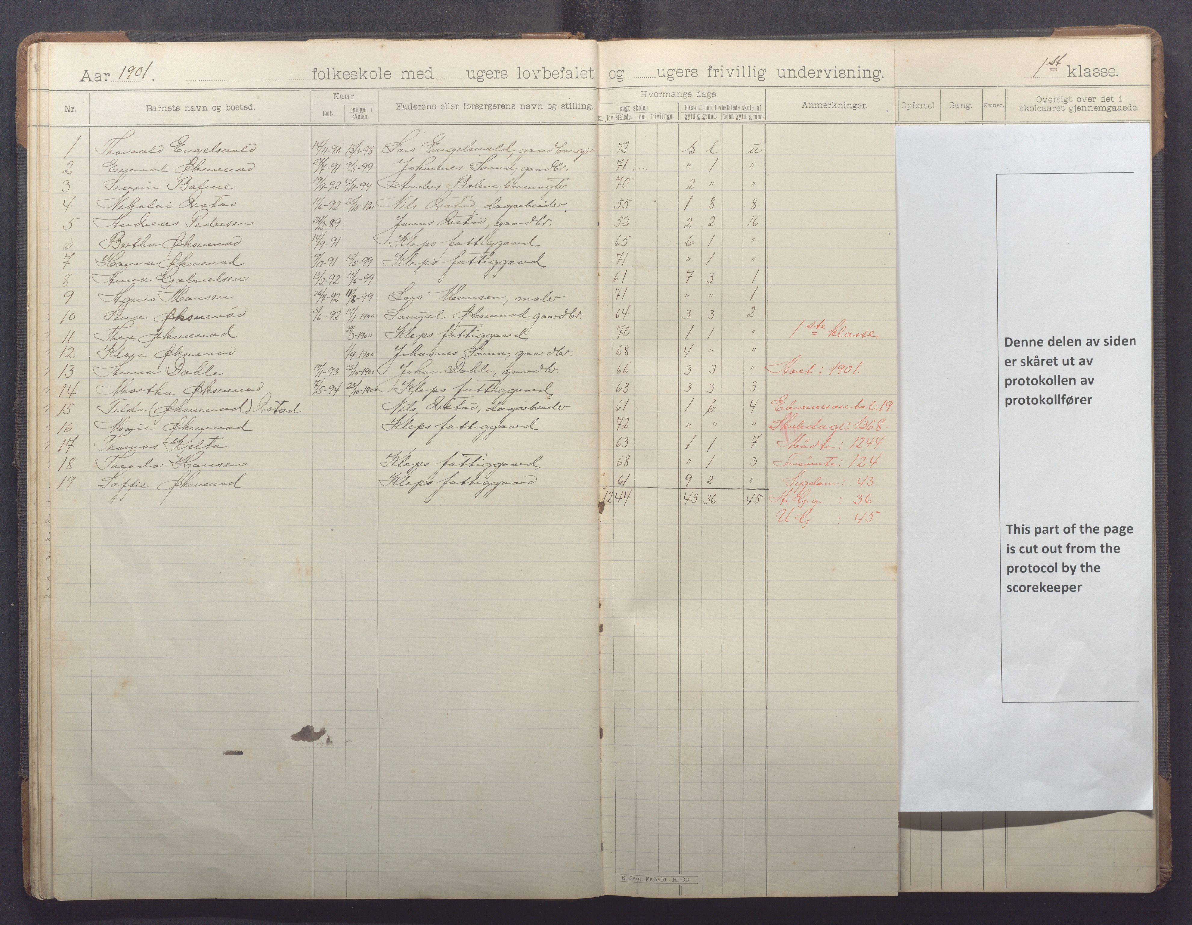 Klepp kommune - Engelsvoll skole, IKAR/K-100299/H/L0001: Skoleprotokoll, 1908-1918, p. 18