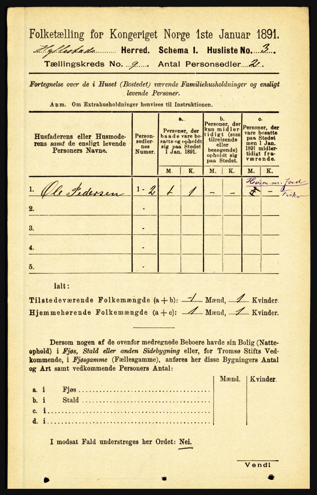 RA, 1891 census for 1413 Hyllestad, 1891, p. 1555