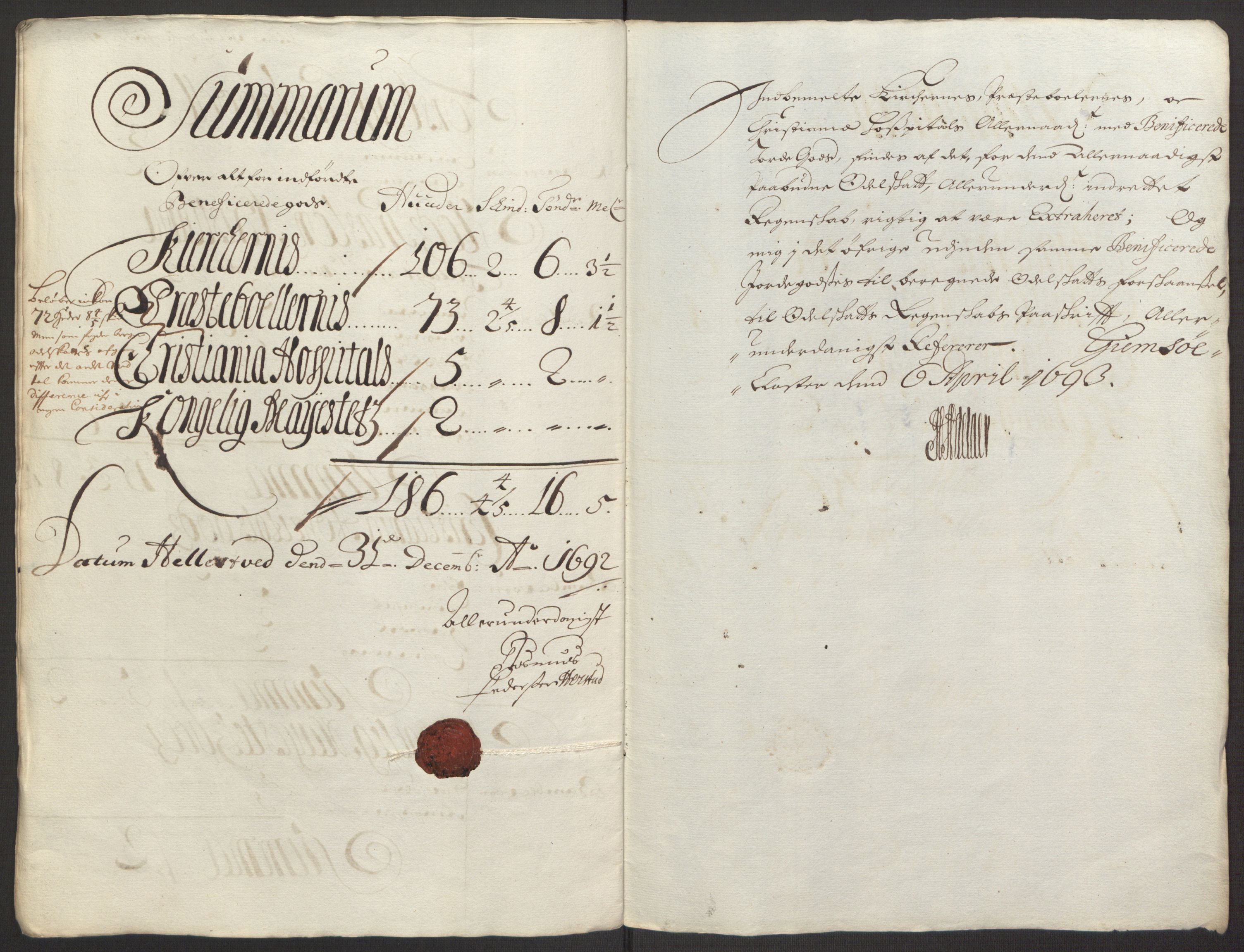 Rentekammeret inntil 1814, Reviderte regnskaper, Fogderegnskap, AV/RA-EA-4092/R34/L2052: Fogderegnskap Bamble, 1692-1693, p. 245