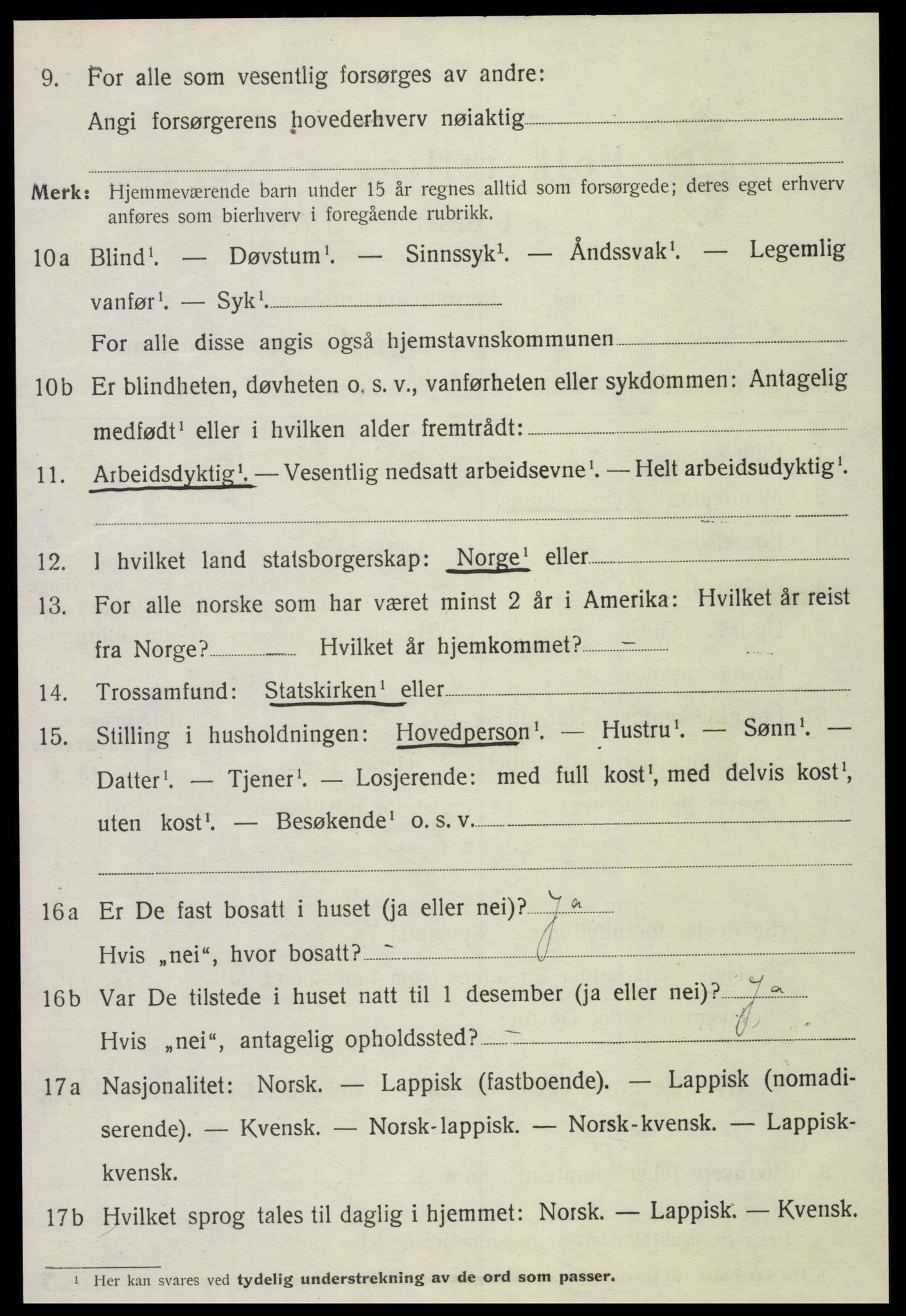 SAT, 1920 census for Leksvik, 1920, p. 3501