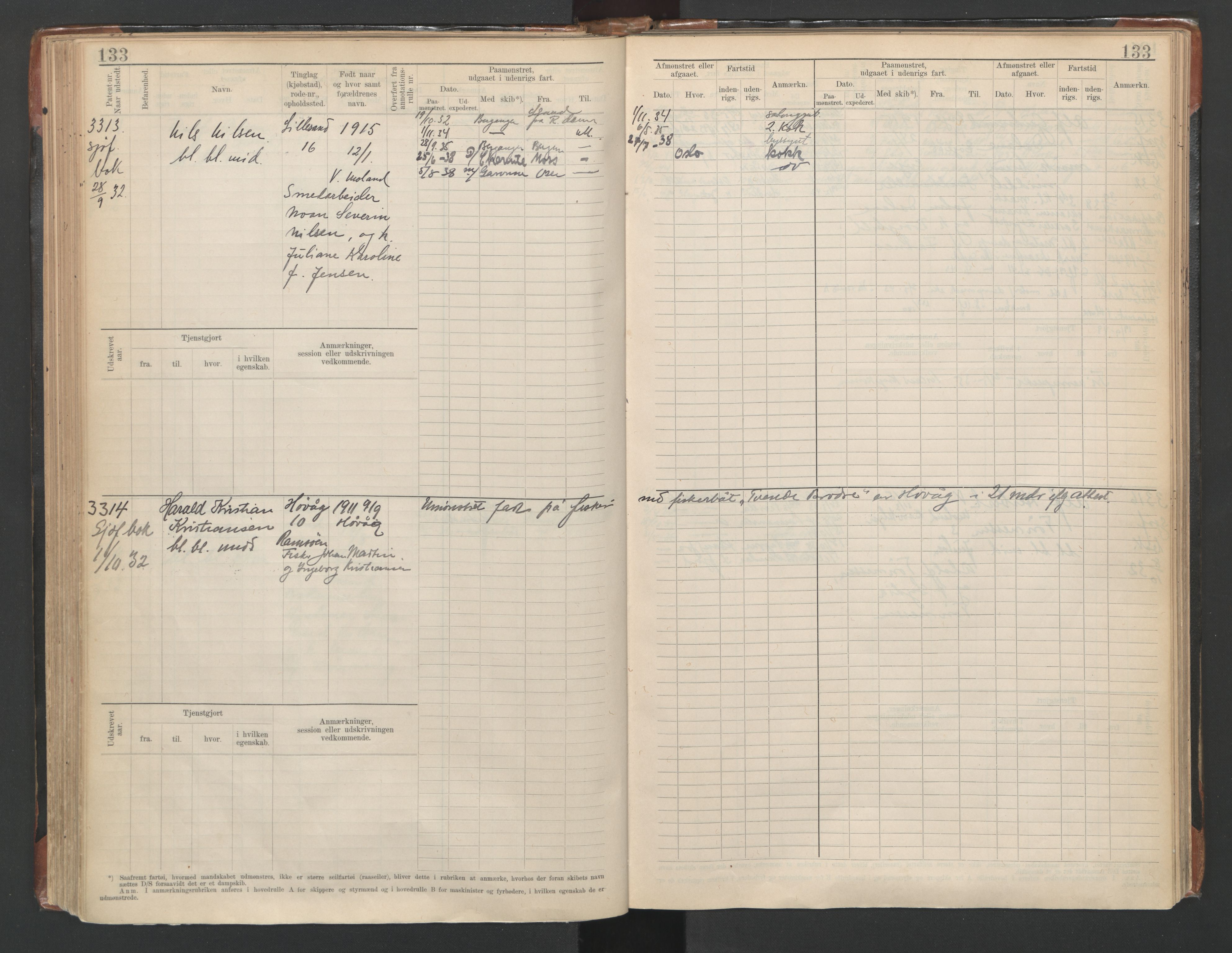 Lillesand mønstringskrets, SAK/2031-0014/F/Fb/L0016: Hovedrulle nr 3049-3648, G-7, 1910-1948, p. 140