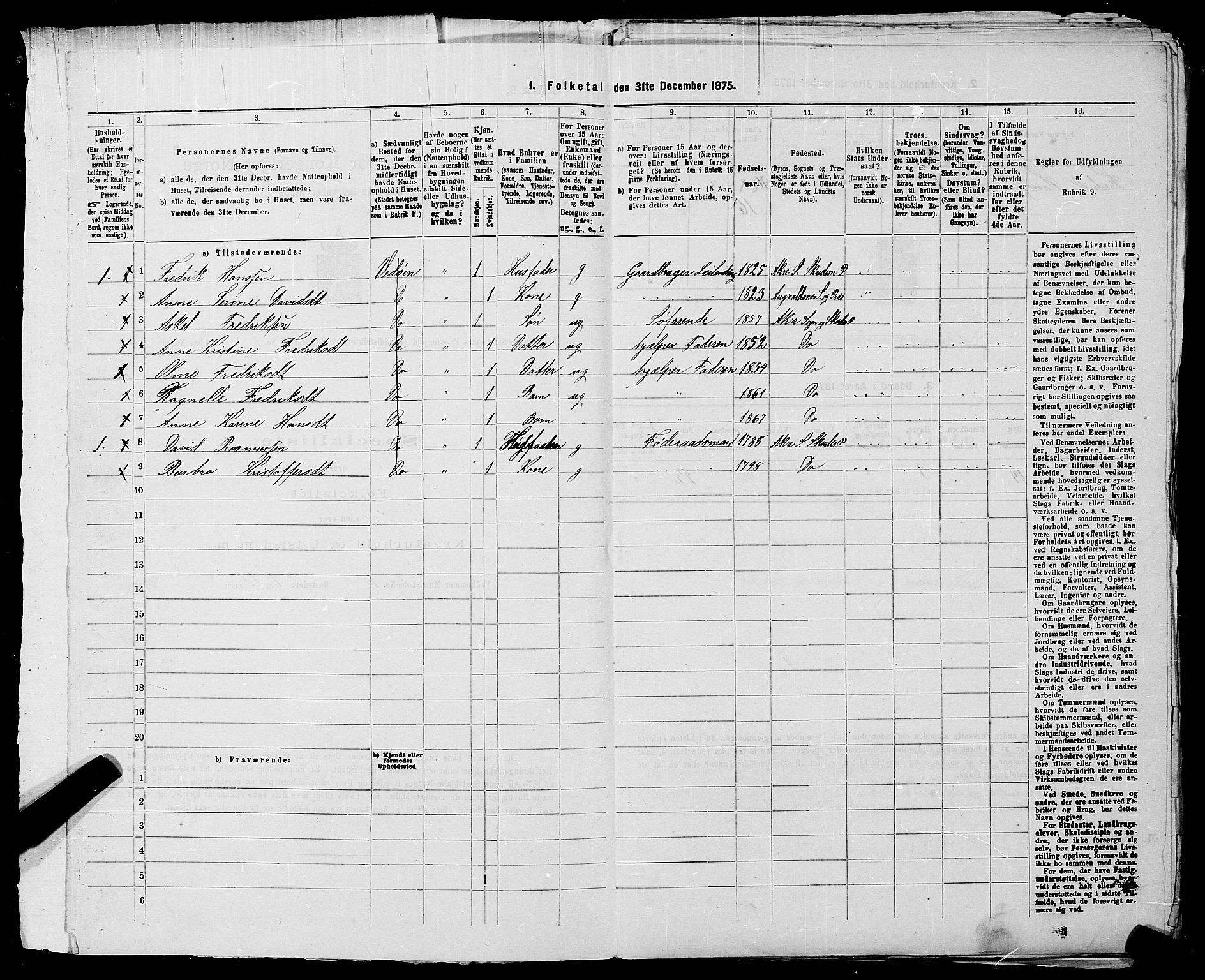 SAST, 1875 census for 1150L Skudenes/Falnes, Åkra og Ferkingstad, 1875, p. 69