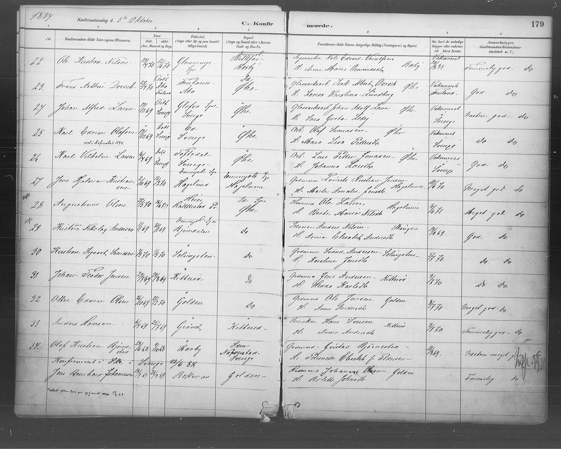 Idd prestekontor Kirkebøker, AV/SAO-A-10911/F/Fb/L0002: Parish register (official) no. II 2, 1882-1923, p. 179