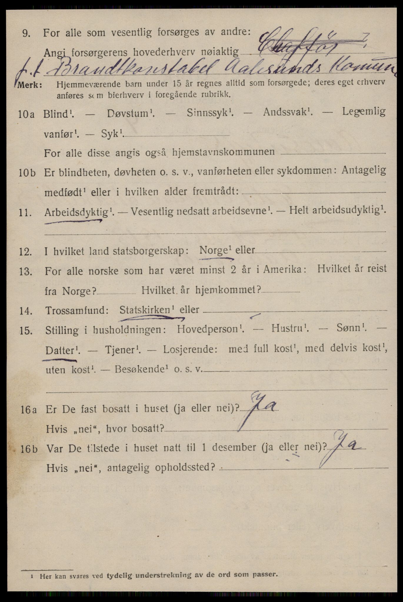 SAT, 1920 census for Ålesund, 1920, p. 14549