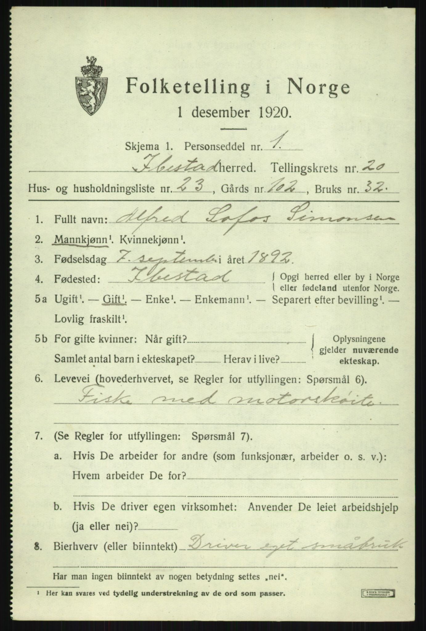 SATØ, 1920 census for Ibestad, 1920, p. 11548