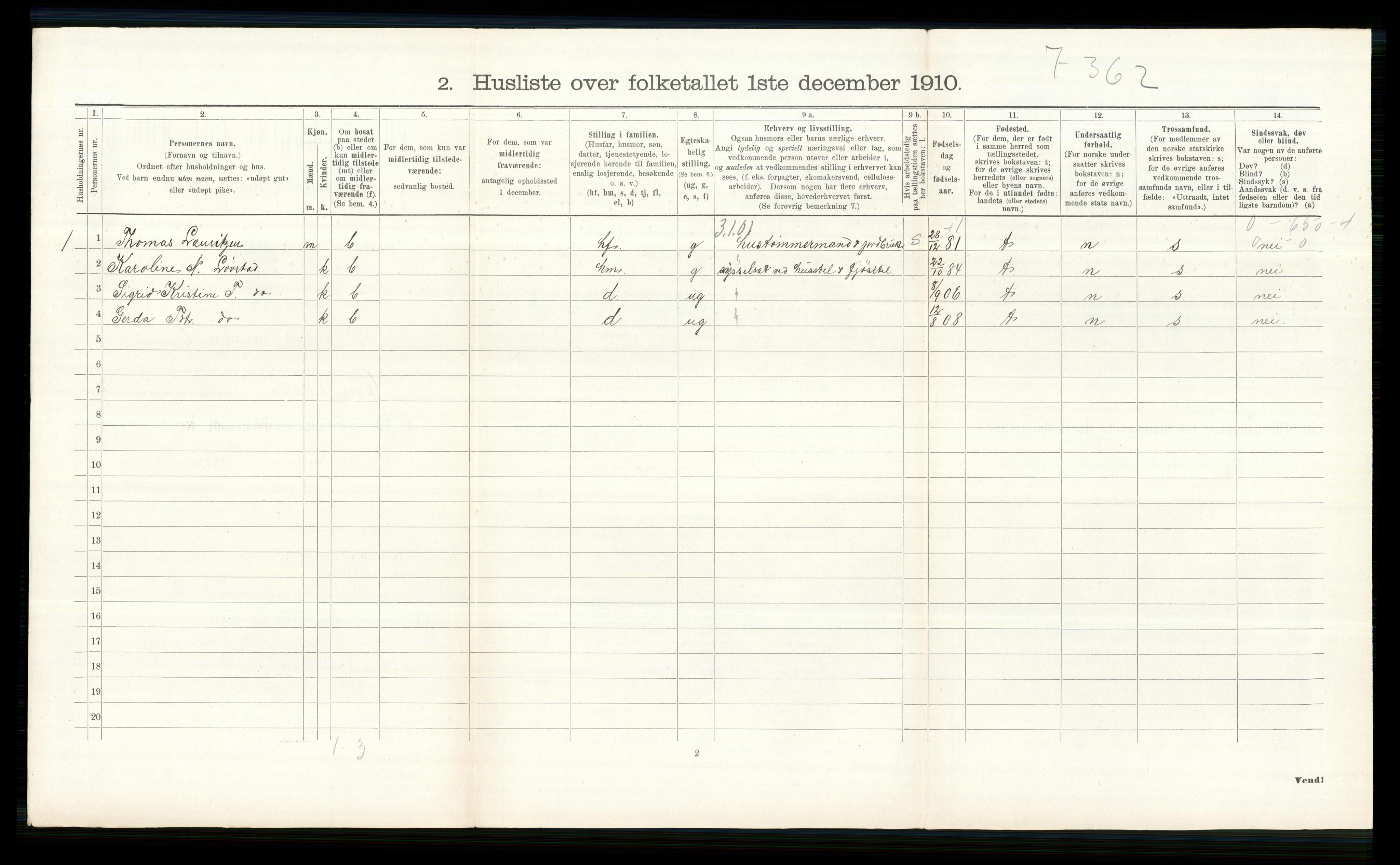 RA, 1910 census for Øvre Eiker, 1910, p. 852