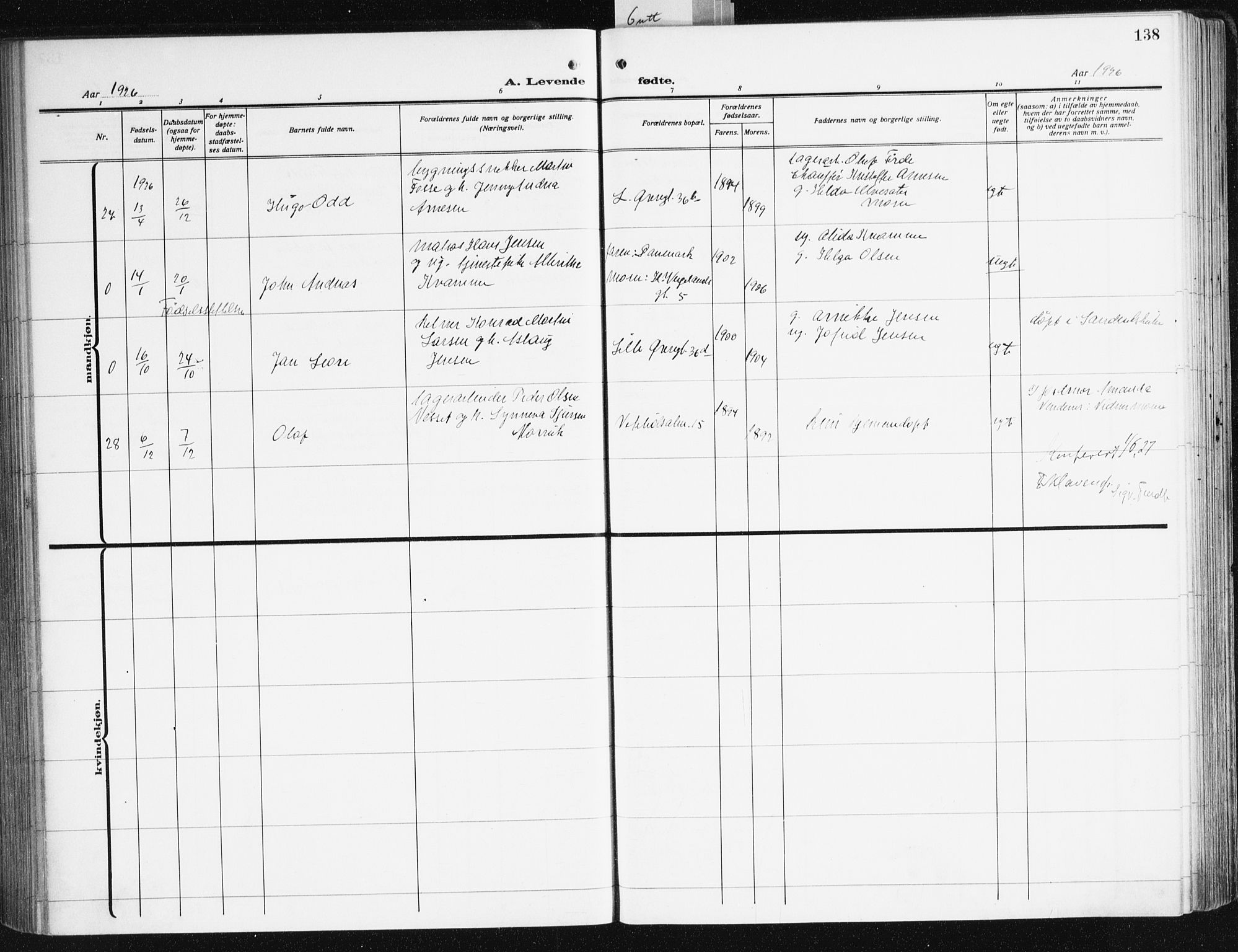 Korskirken sokneprestembete, AV/SAB-A-76101/H/Hab: Parish register (copy) no. B 12, 1917-1942, p. 138