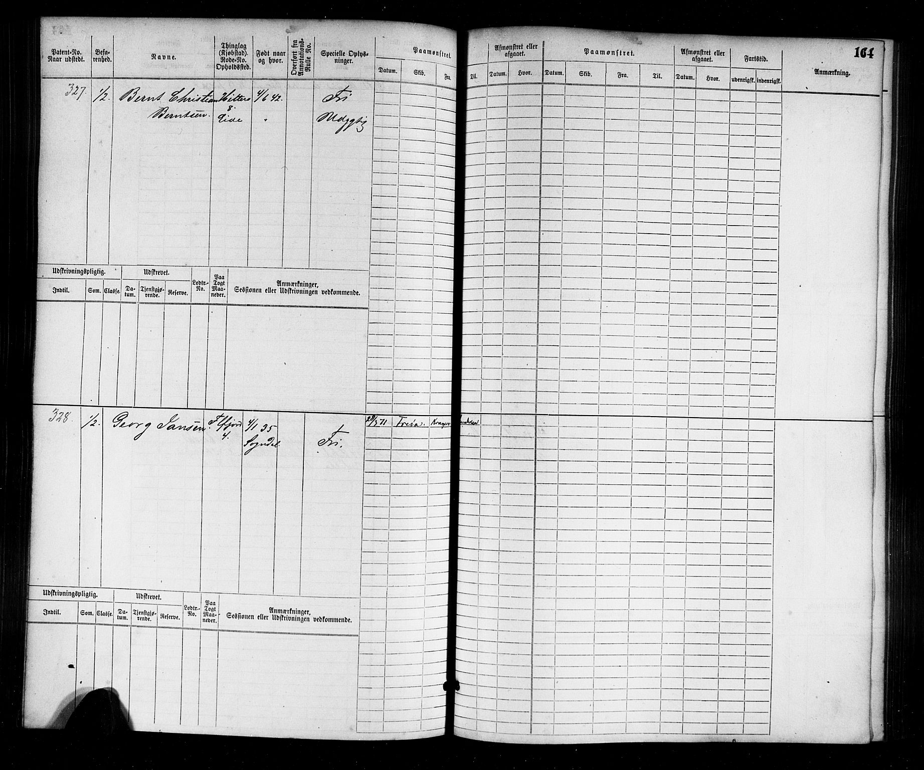 Flekkefjord mønstringskrets, AV/SAK-2031-0018/F/Fb/L0001: Hovedrulle nr 1-764, N-4, 1868-1900, p. 168