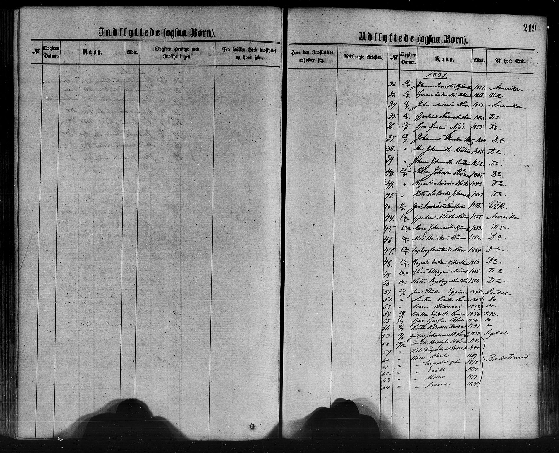 Leikanger sokneprestembete, AV/SAB-A-81001/H/Haa/Haaa/L0009: Parish register (official) no. A 9, 1869-1888, p. 219