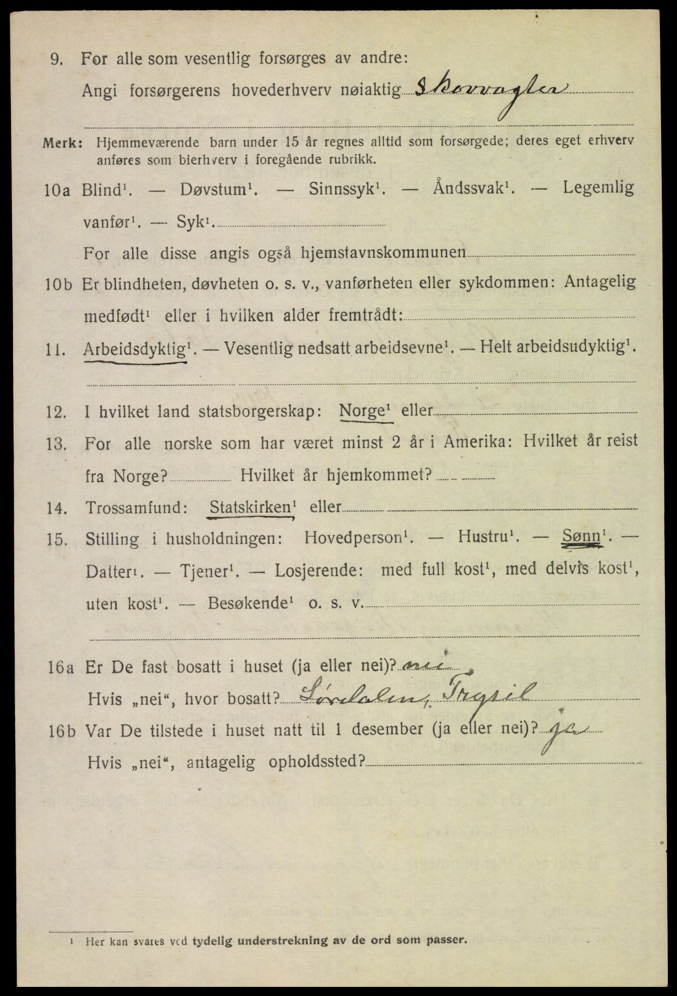 SAH, 1920 census for Trysil, 1920, p. 4528