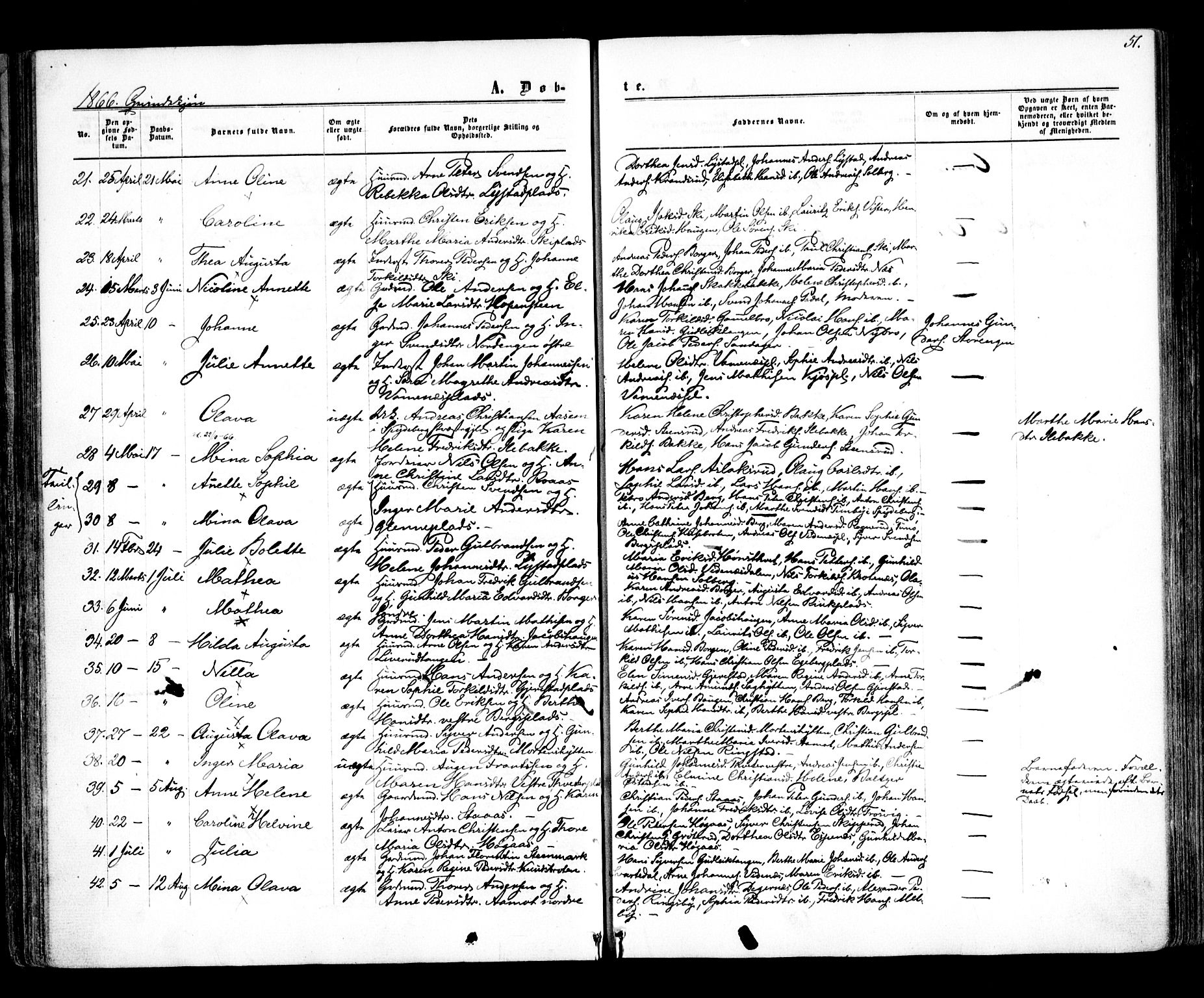 Skiptvet prestekontor Kirkebøker, AV/SAO-A-20009/F/Fa/L0007: Parish register (official) no. 7, 1861-1866, p. 51