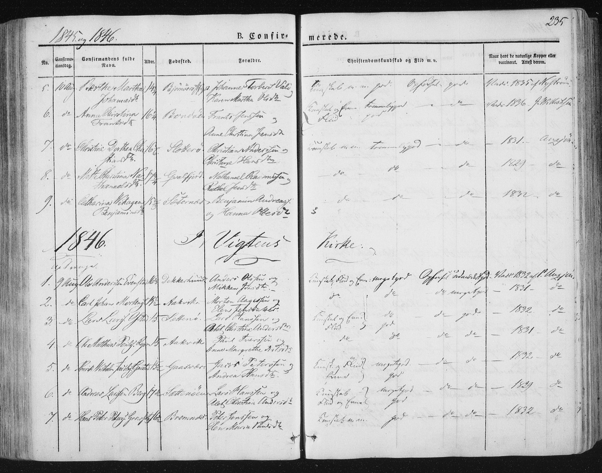 Ministerialprotokoller, klokkerbøker og fødselsregistre - Nord-Trøndelag, SAT/A-1458/784/L0669: Parish register (official) no. 784A04, 1829-1859, p. 235