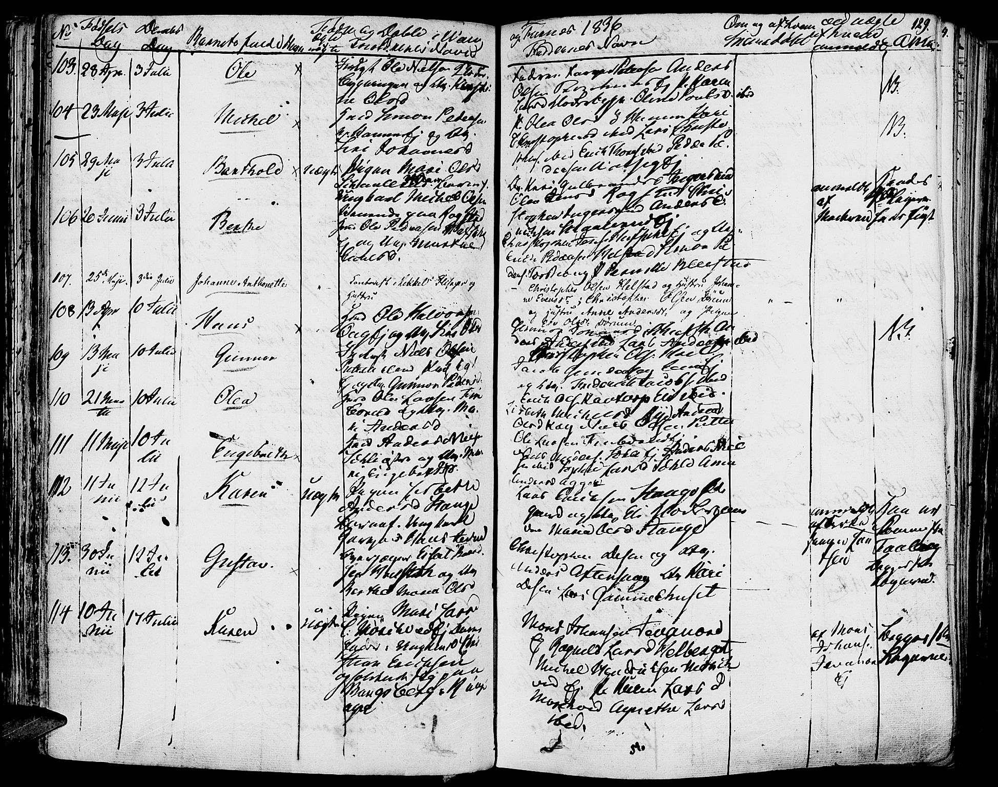 Vang prestekontor, Hedmark, AV/SAH-PREST-008/H/Ha/Haa/L0009: Parish register (official) no. 9, 1826-1841, p. 129