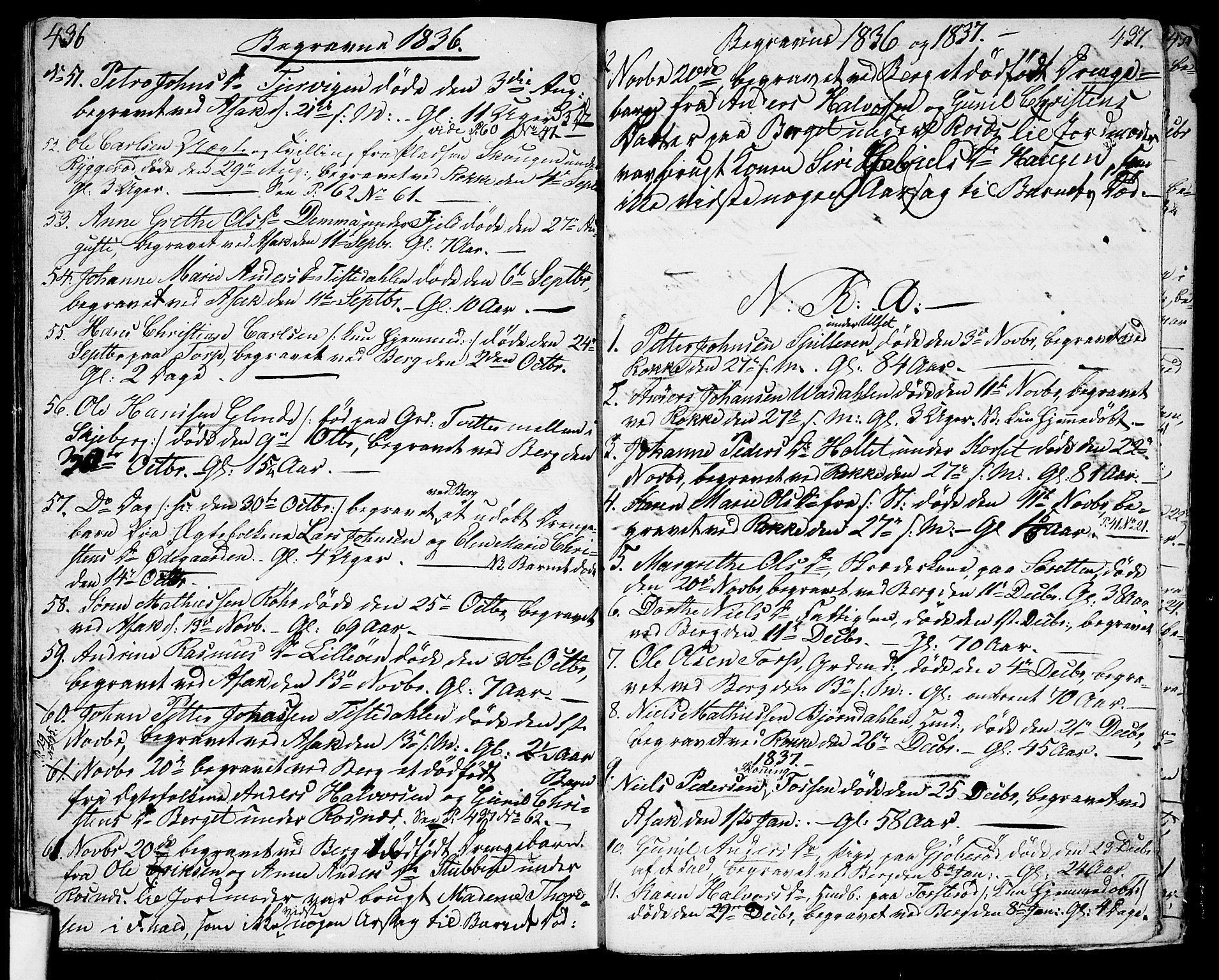 Berg prestekontor Kirkebøker, AV/SAO-A-10902/G/Ga/L0002: Parish register (copy) no. I 2, 1832-1844, p. 436-437