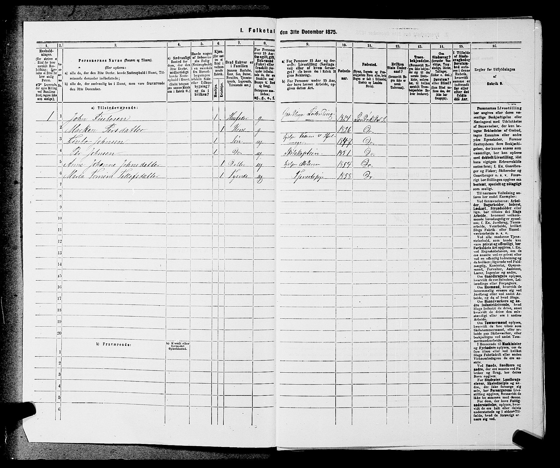 SAKO, 1875 census for 0816P Sannidal, 1875, p. 317