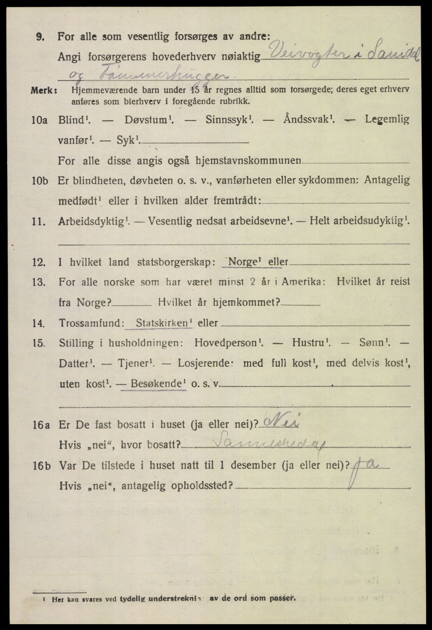 SAK, 1920 census for Søndeled, 1920, p. 3728