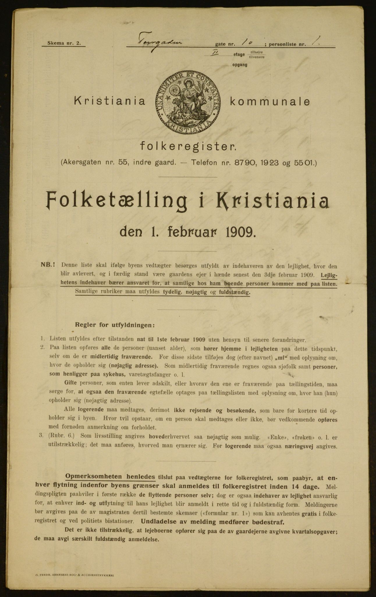 OBA, Municipal Census 1909 for Kristiania, 1909, p. 103370