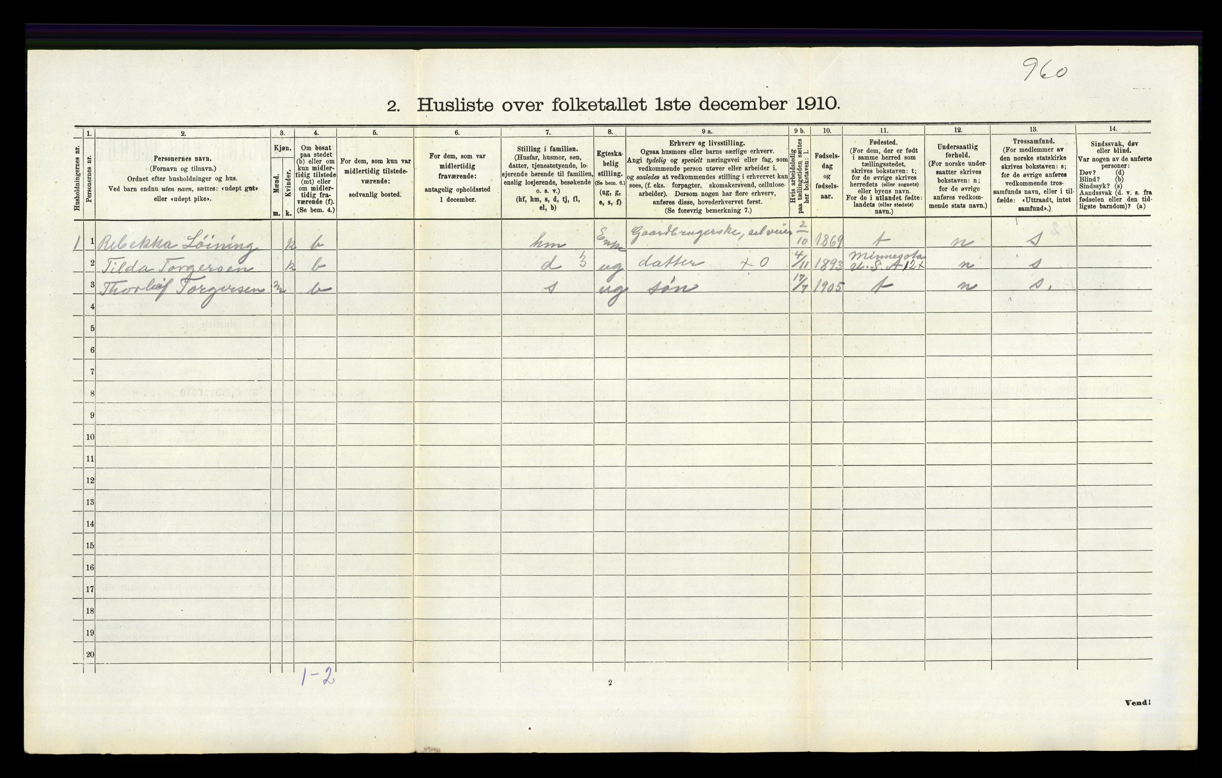 RA, 1910 census for Eigersund, 1910, p. 309