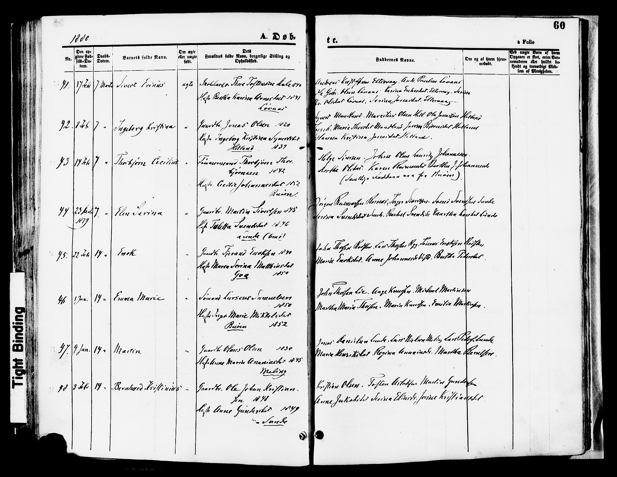 Hetland sokneprestkontor, SAST/A-101826/30/30BA/L0008: Parish register (official) no. A 8, 1877-1884, p. 60