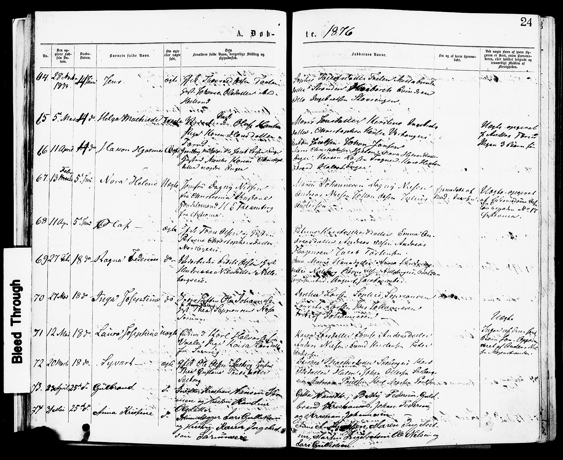 Skedsmo prestekontor Kirkebøker, AV/SAO-A-10033a/F/Fa/L0012: Parish register (official) no. I 12, 1876-1883, p. 24