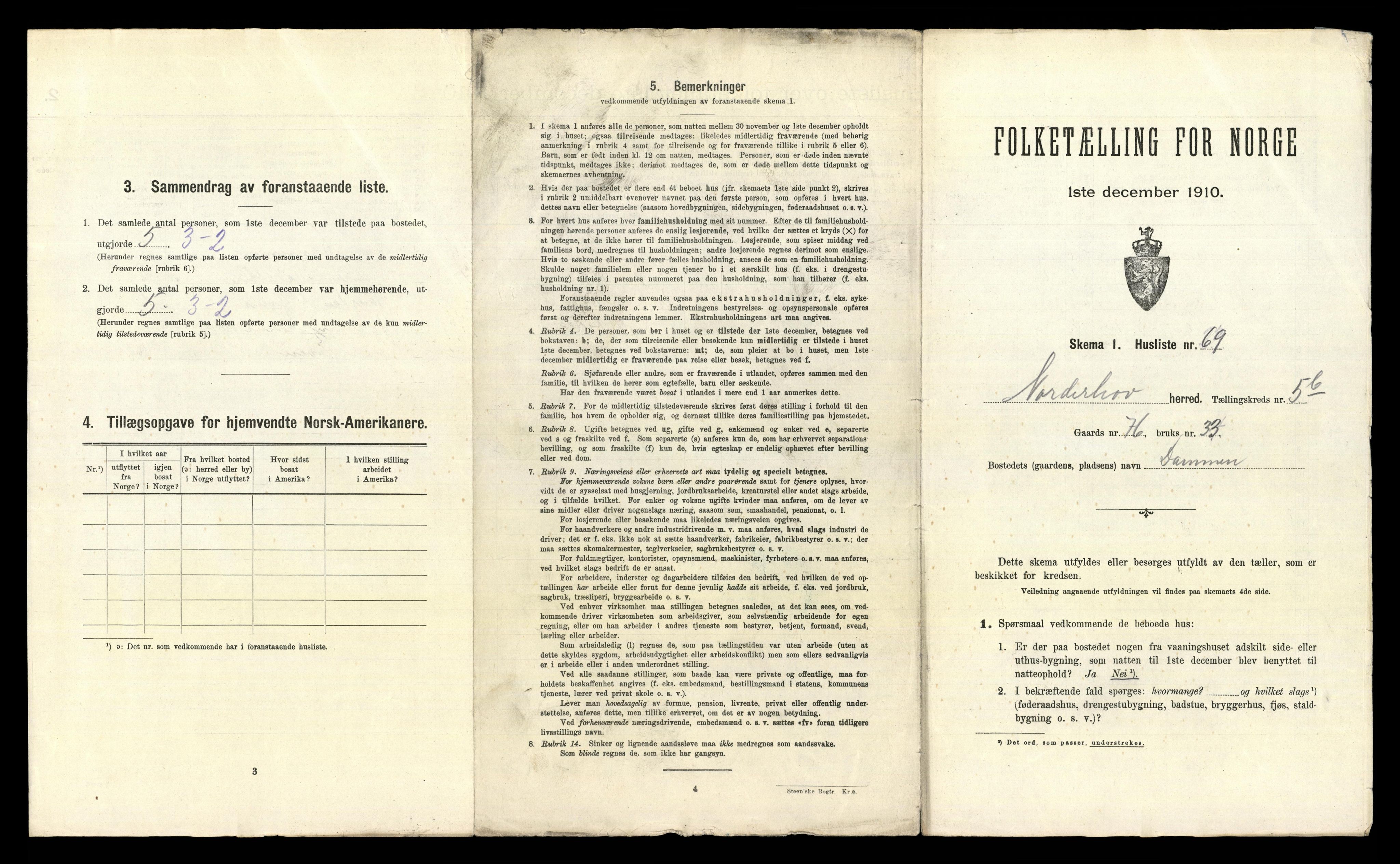 RA, 1910 census for Norderhov, 1910, p. 1470