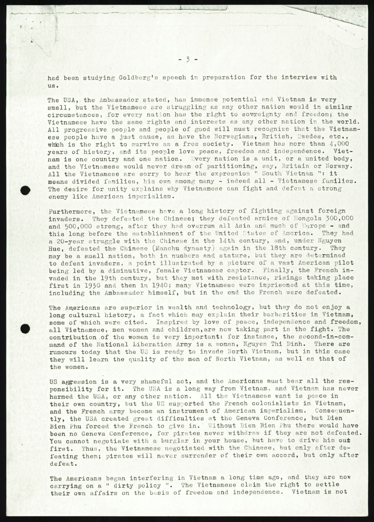 Utenriksdepartementet, hovedarkiv, AV/RA-S-6794/D/Da/Daa/L0969/0001: Verdenspolitikk. Fremmede staters politikk. Generelt / Sør-Vietnam: Nobelpristakeres fredsaksjoner (2 mapper), 1967-1969, p. 78