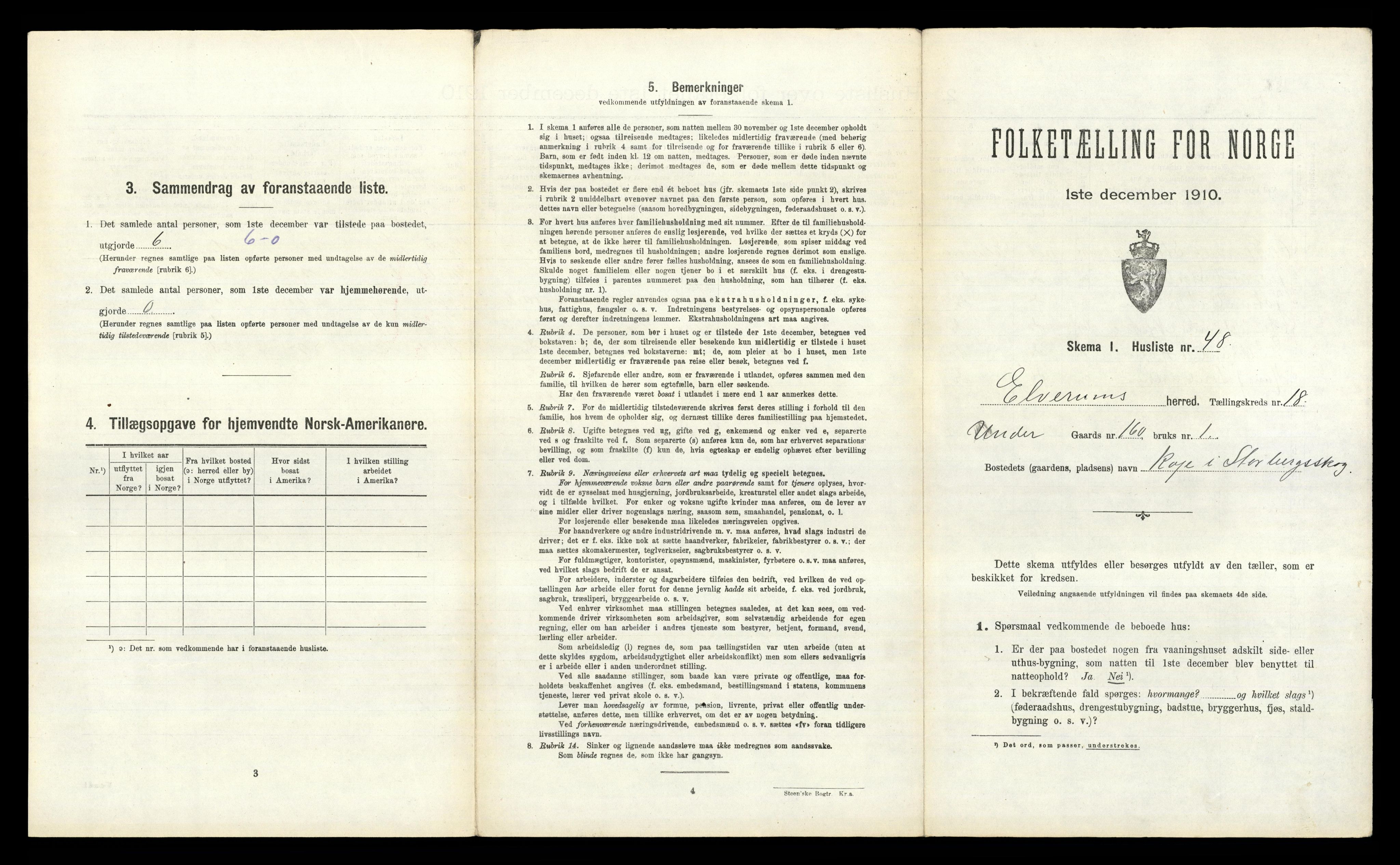 RA, 1910 census for Elverum, 1910, p. 3113