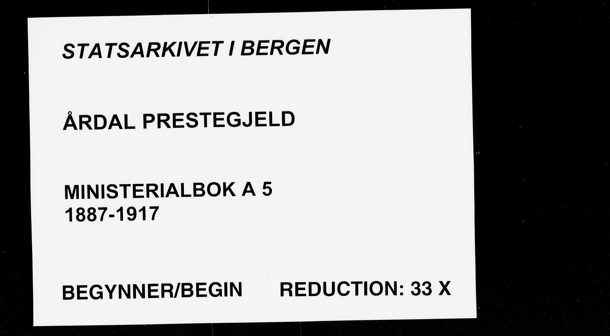 Årdal sokneprestembete, SAB/A-81701: Parish register (official) no. A 5, 1887-1917