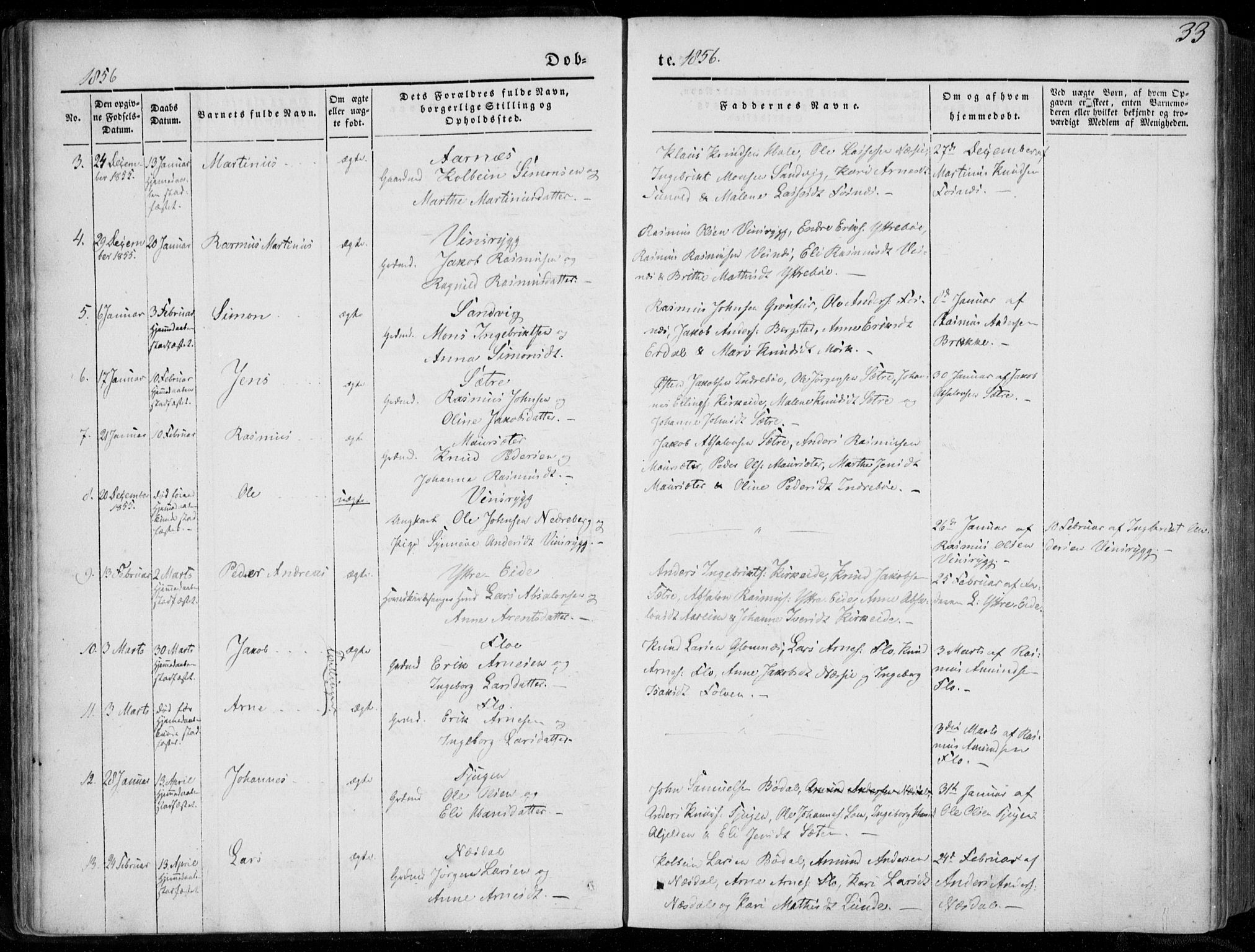 Stryn Sokneprestembete, AV/SAB-A-82501: Parish register (official) no. A 2, 1844-1861, p. 33