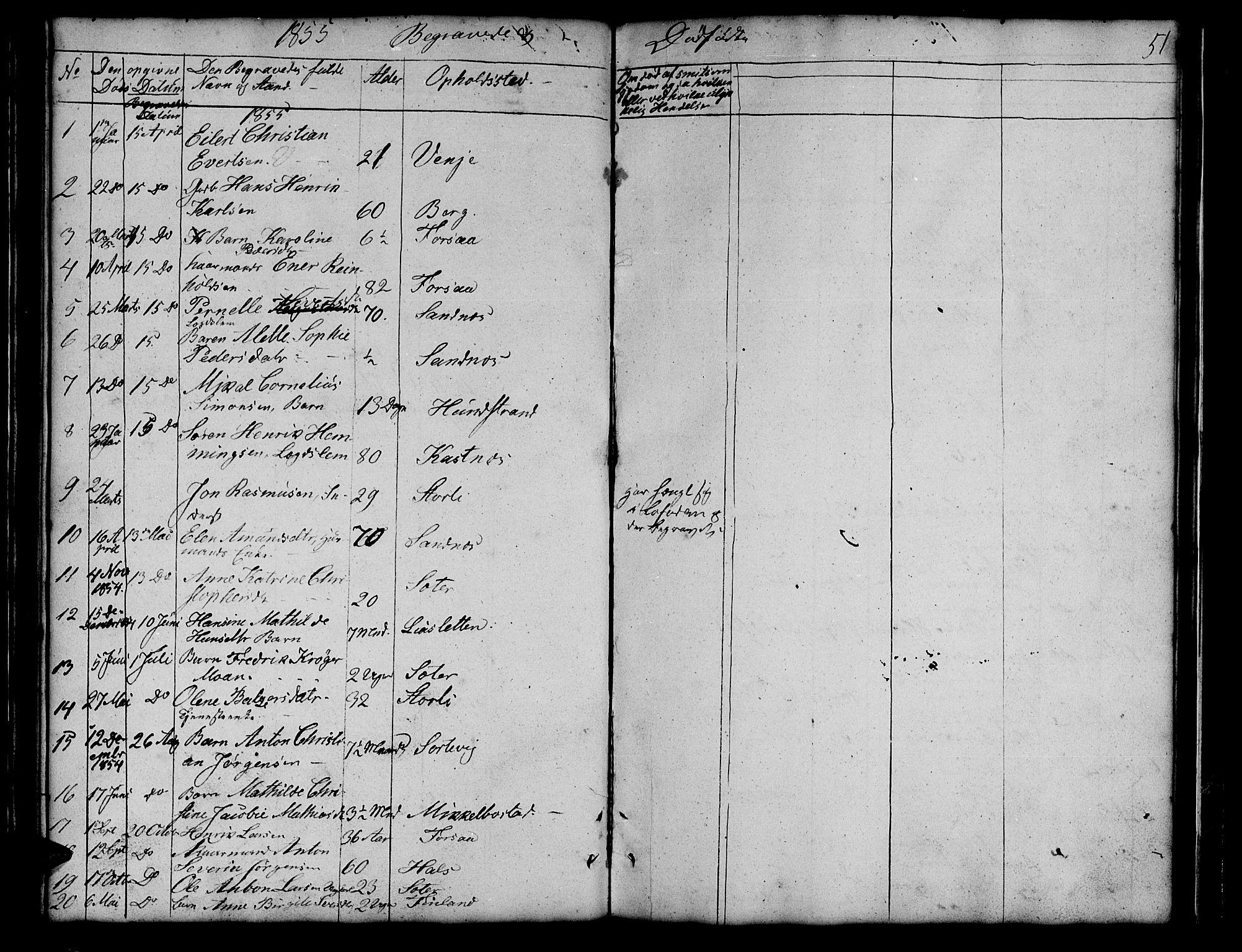 Tranøy sokneprestkontor, SATØ/S-1313/I/Ia/Iab/L0011klokker: Parish register (copy) no. 11, 1845-1859, p. 51
