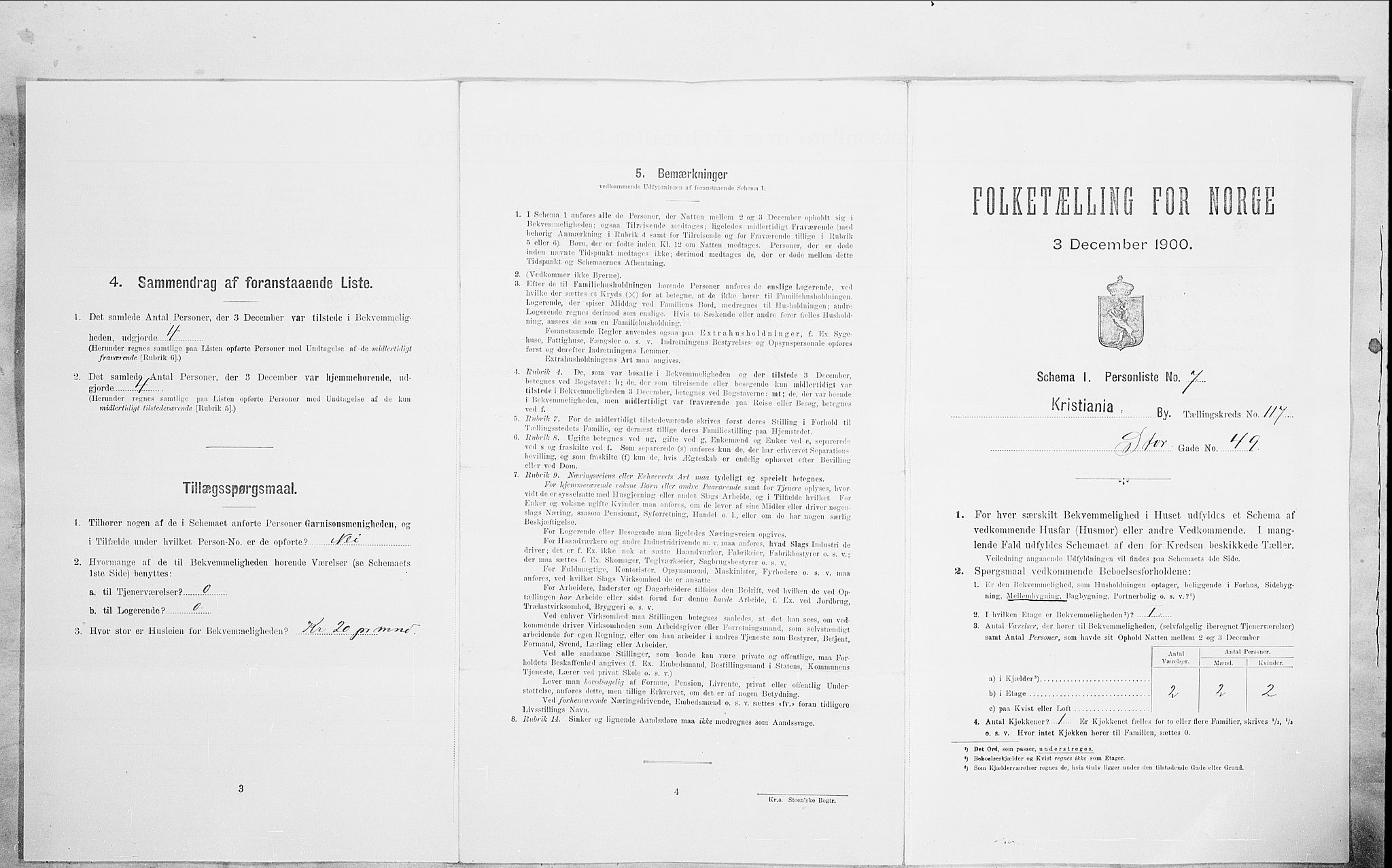 SAO, 1900 census for Kristiania, 1900, p. 92689