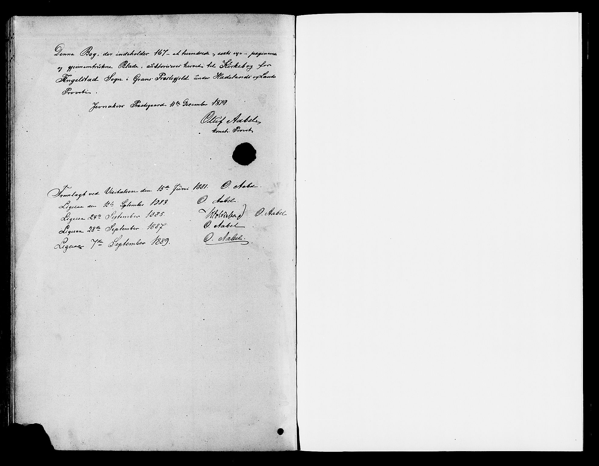 Gran prestekontor, SAH/PREST-112/H/Ha/Haa/L0016: Parish register (official) no. 16, 1880-1888