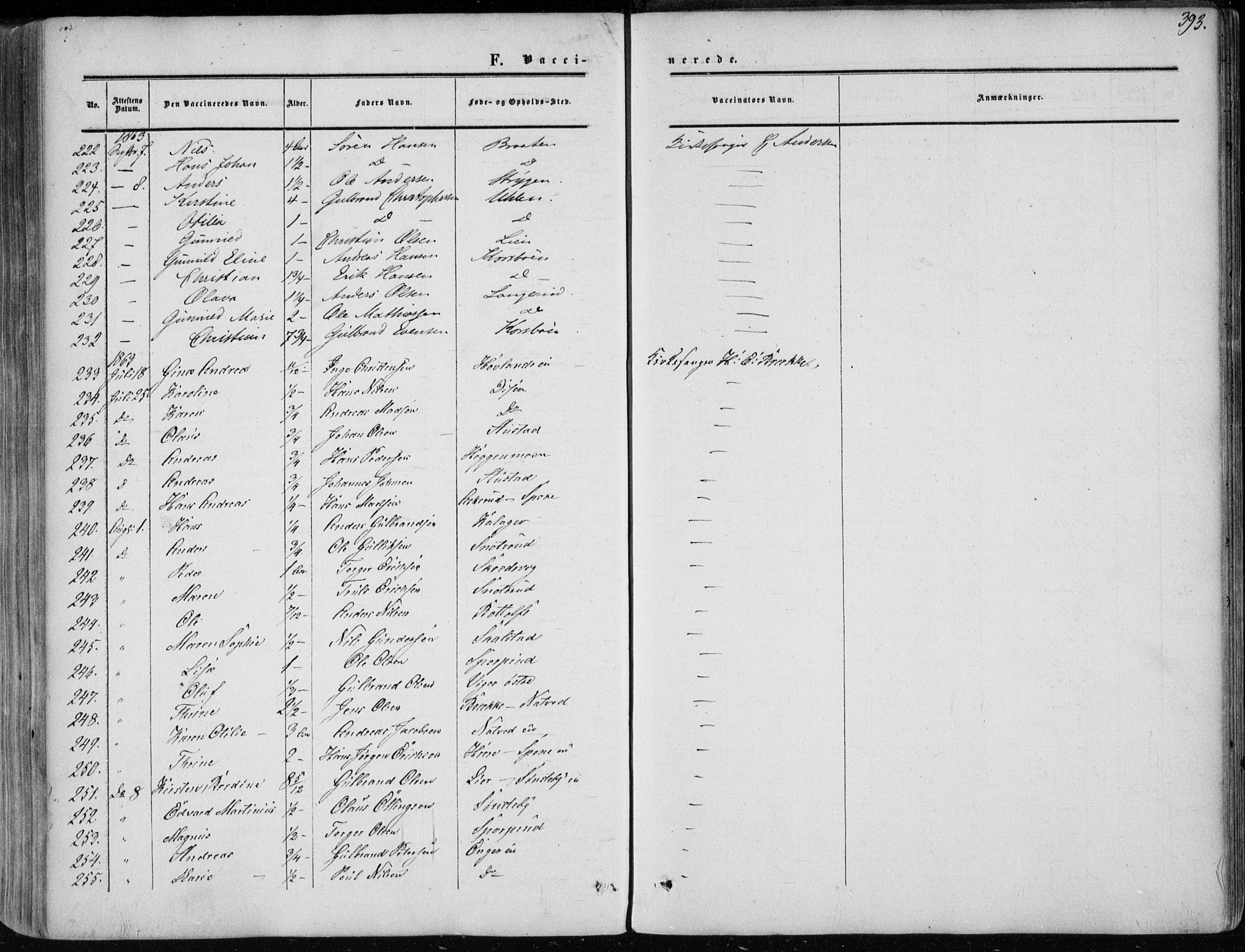 Modum kirkebøker, AV/SAKO-A-234/F/Fa/L0009: Parish register (official) no. 9, 1860-1864, p. 393