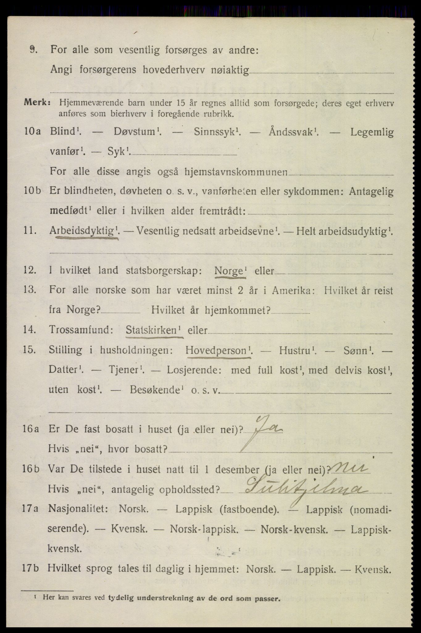 SAT, 1920 census for Beiarn, 1920, p. 2071