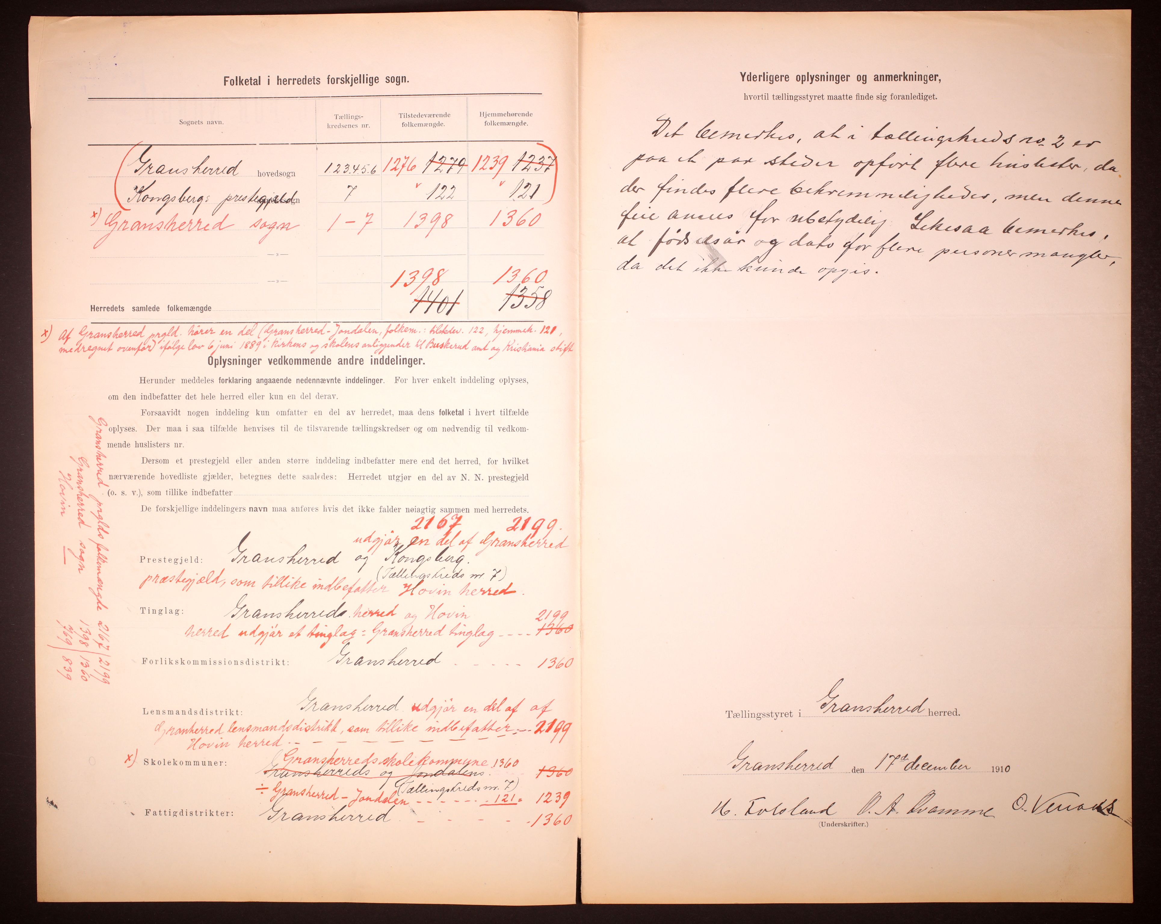 RA, 1910 census for Gransherad, 1910, p. 3