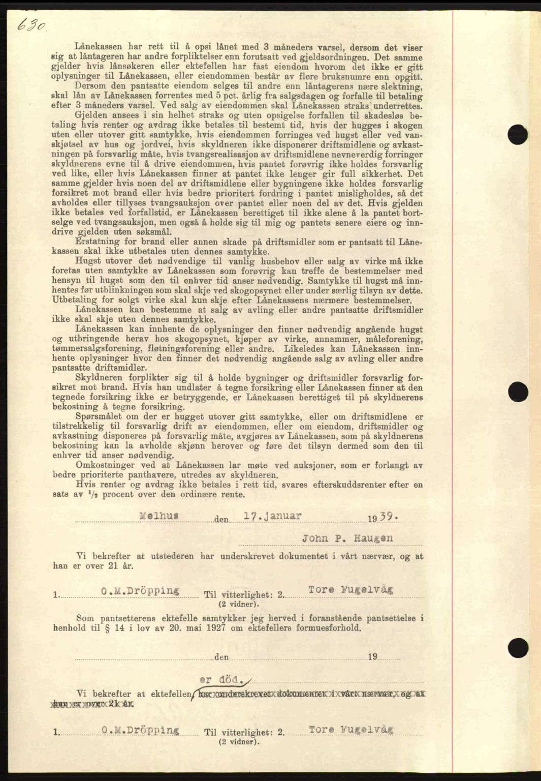 Nordmøre sorenskriveri, AV/SAT-A-4132/1/2/2Ca: Mortgage book no. B84, 1938-1939, Diary no: : 194/1939