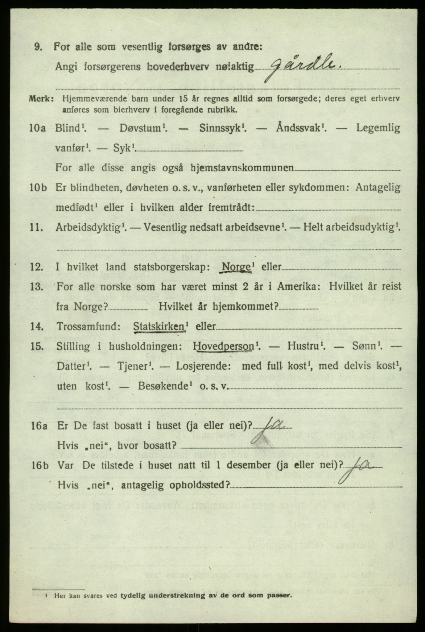SAB, 1920 census for Herdla, 1920, p. 2740