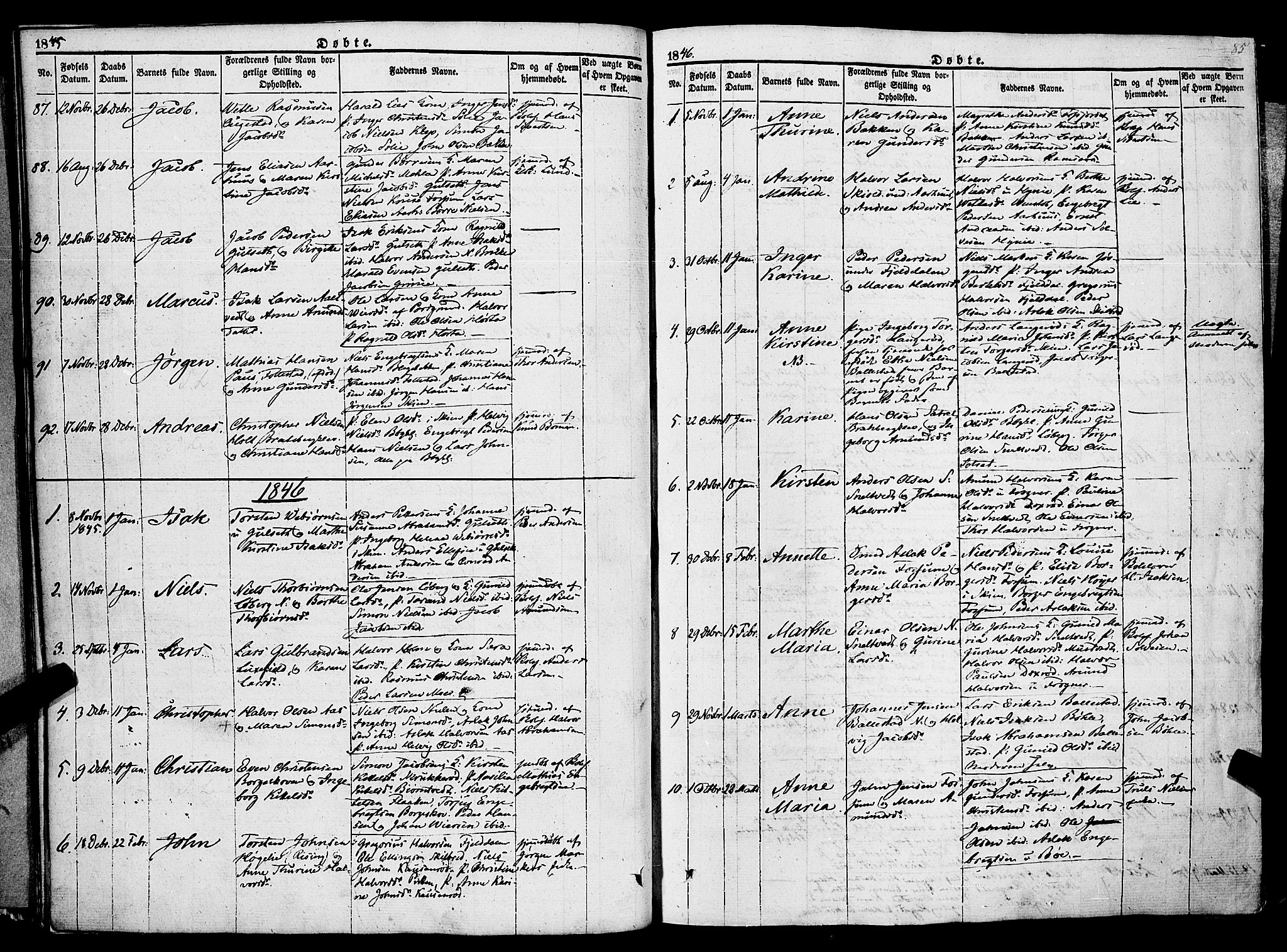 Gjerpen kirkebøker, SAKO/A-265/F/Fa/L0007a: Parish register (official) no. I 7A, 1834-1857, p. 85