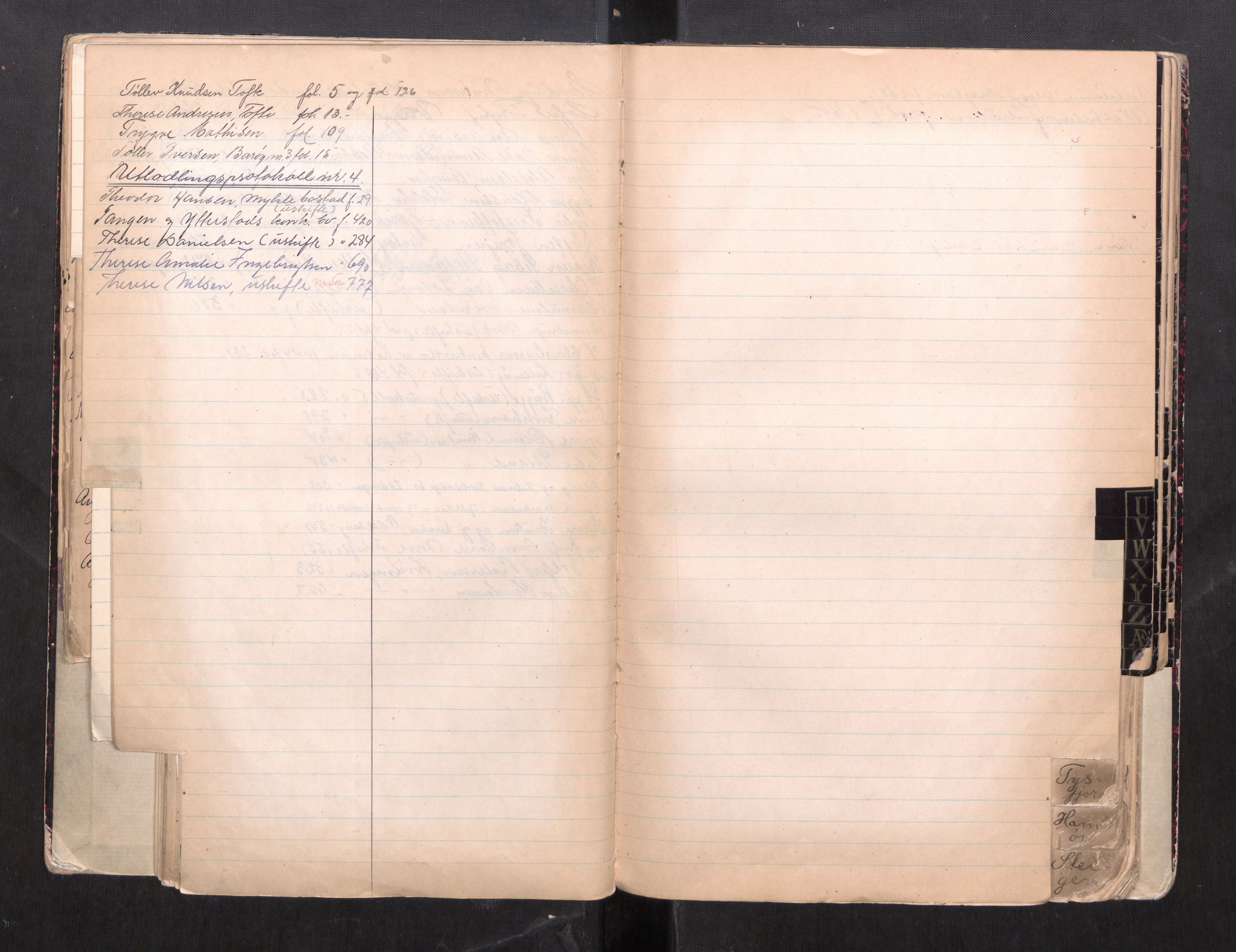 Steigen og Ofoten sorenskriveri, AV/SAT-A-0030/1/3/3C/L0002: Register til skifteslutningsprotokoll, 1917-1947