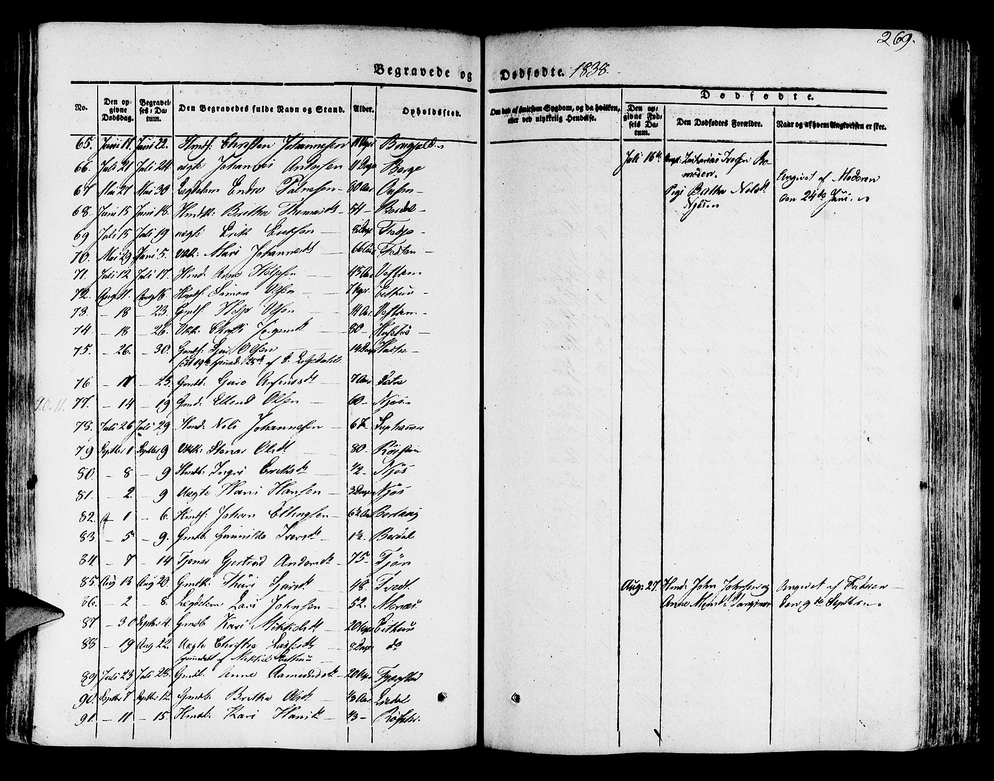 Leikanger sokneprestembete, AV/SAB-A-81001/H/Haa/Haaa/L0007: Parish register (official) no. A 7, 1838-1851, p. 269