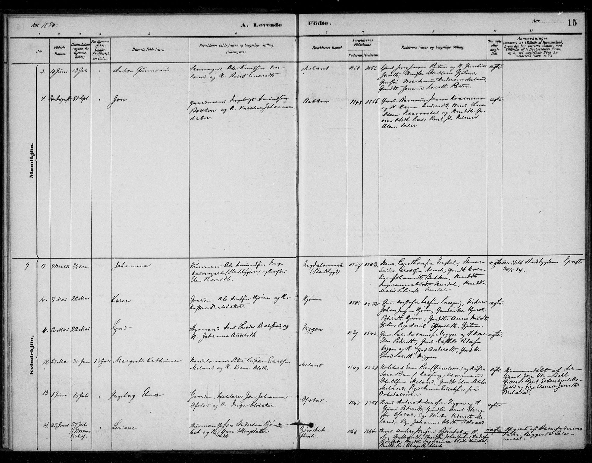 Ministerialprotokoller, klokkerbøker og fødselsregistre - Sør-Trøndelag, SAT/A-1456/670/L0836: Parish register (official) no. 670A01, 1879-1904, p. 15