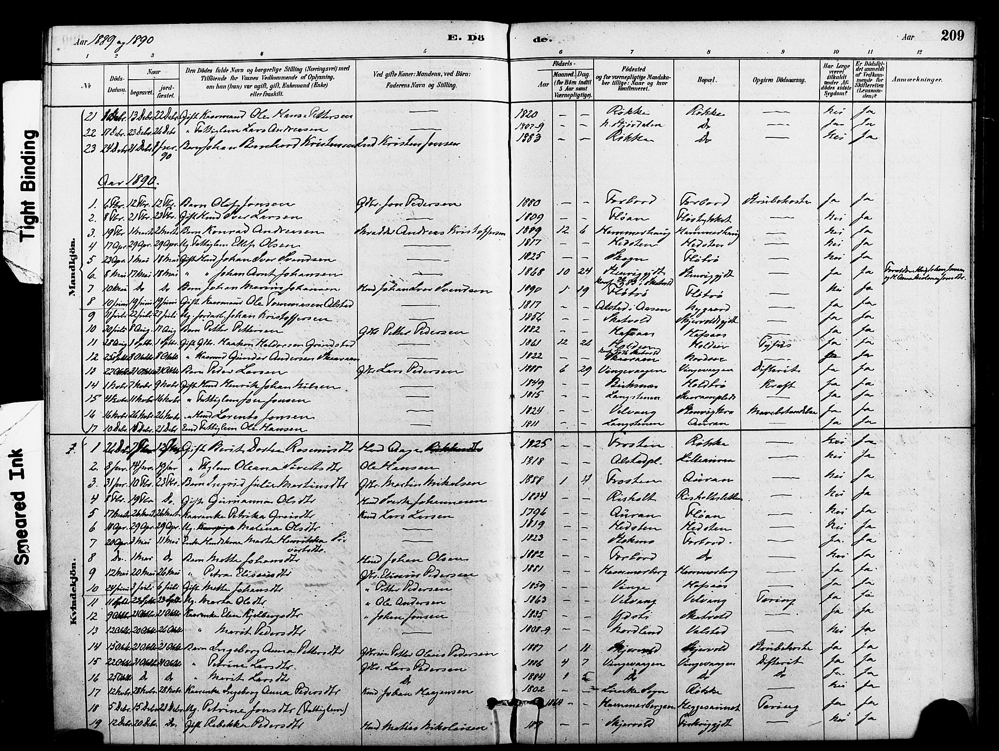 Ministerialprotokoller, klokkerbøker og fødselsregistre - Nord-Trøndelag, SAT/A-1458/712/L0100: Parish register (official) no. 712A01, 1880-1900, p. 209
