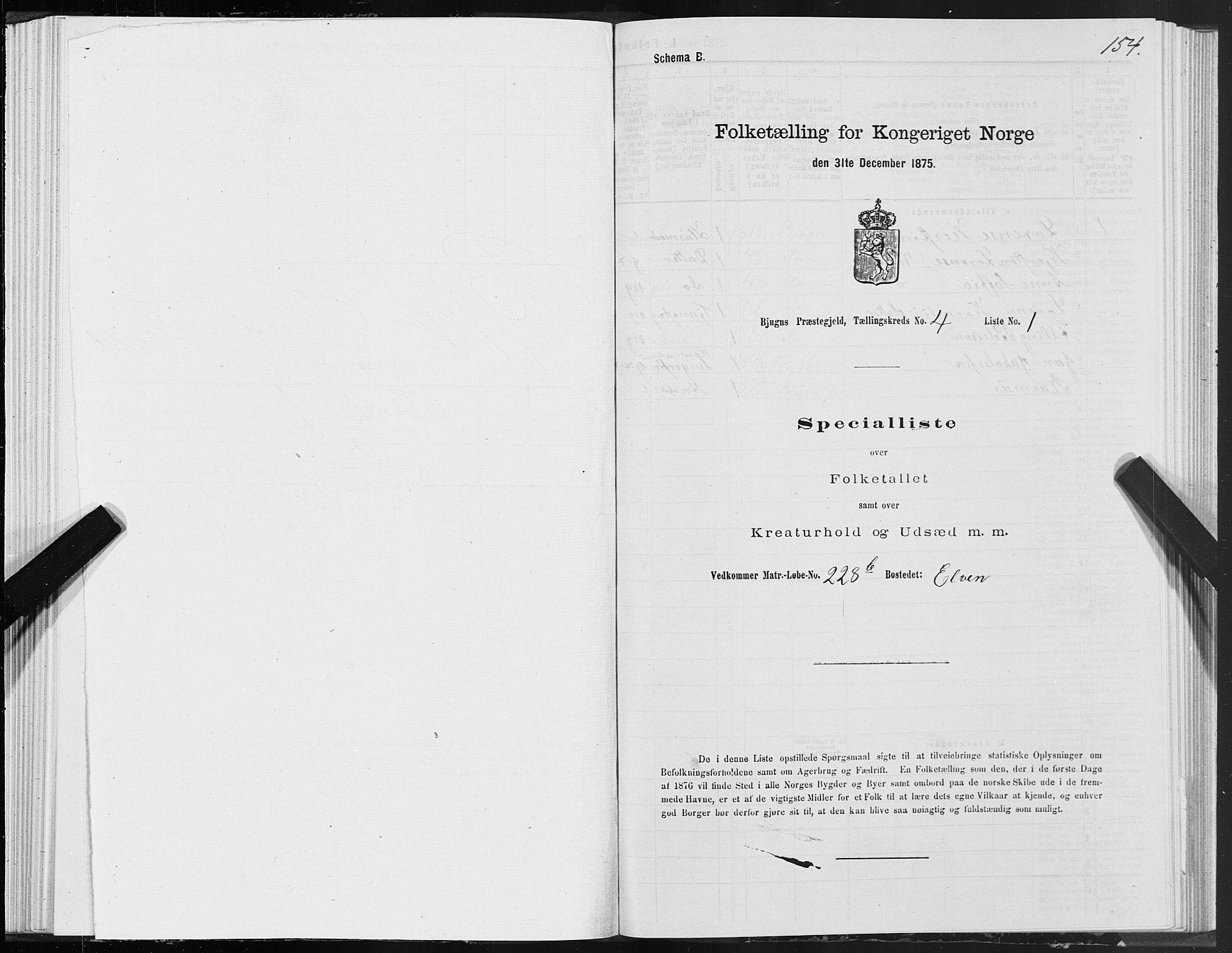 SAT, 1875 census for 1627P Bjugn, 1875, p. 2154