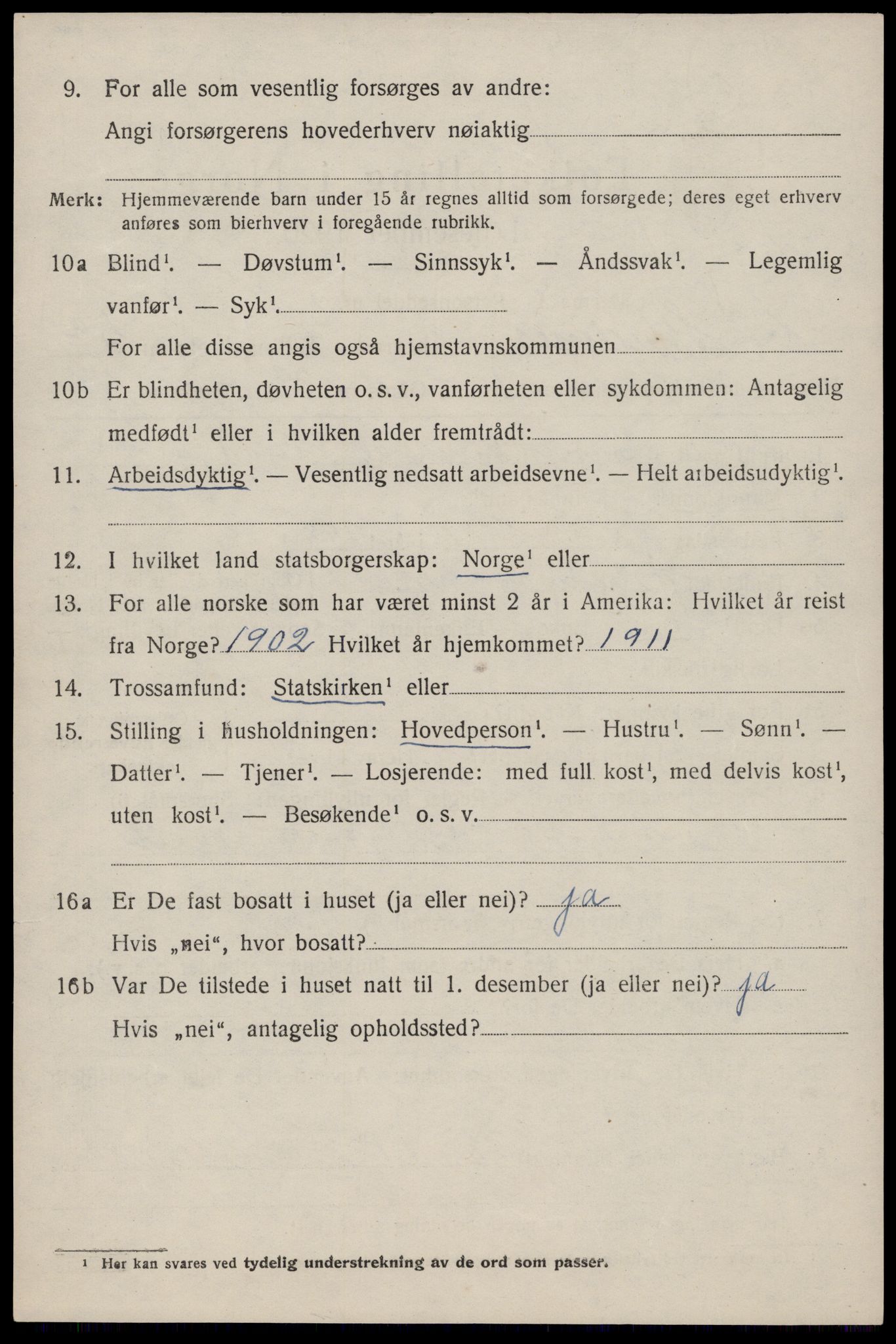 SAST, 1920 census for Skudenes, 1920, p. 3999