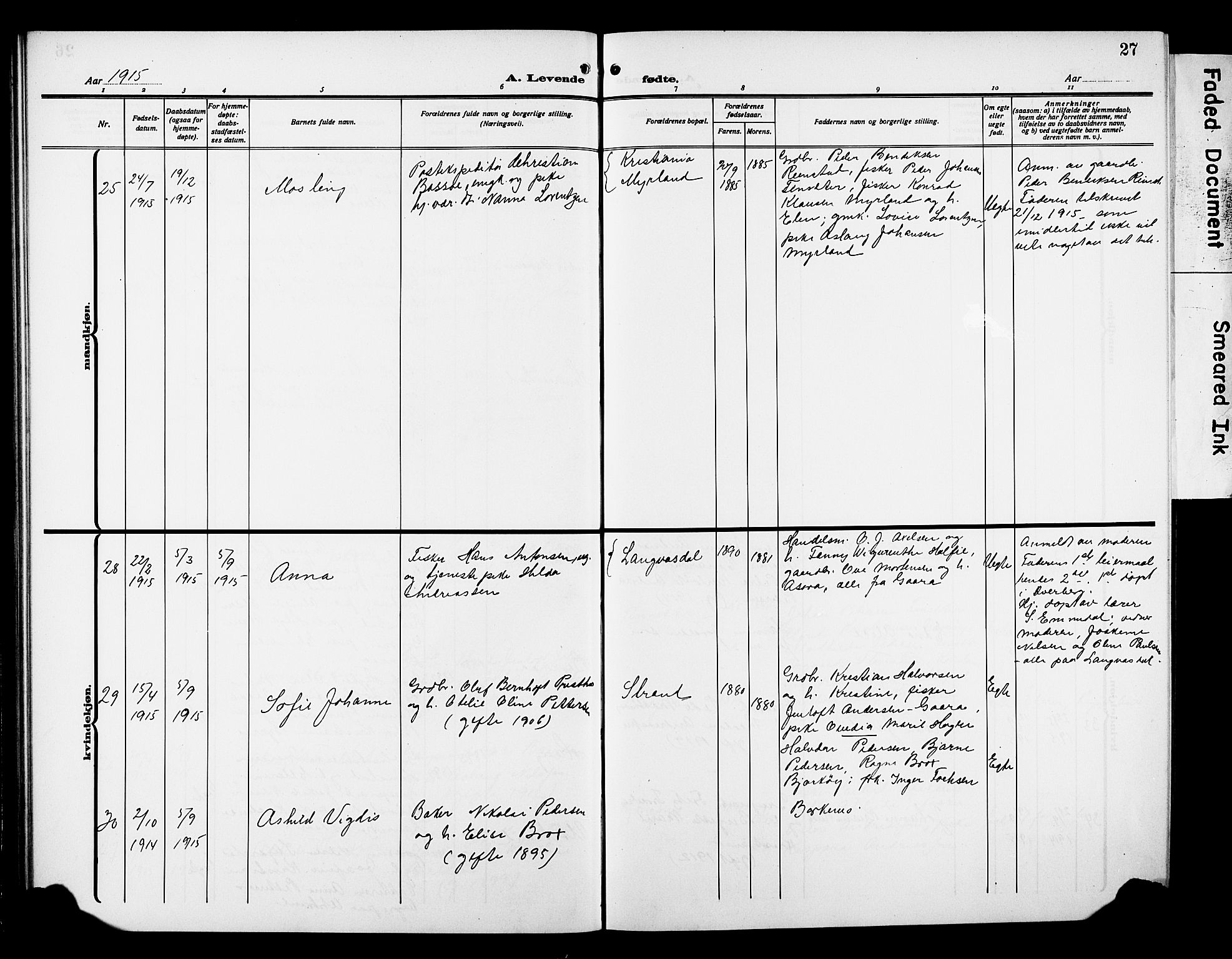 Kvæfjord sokneprestkontor, AV/SATØ-S-1323/G/Ga/Gab/L0006klokker: Parish register (copy) no. 6, 1912-1931, p. 27